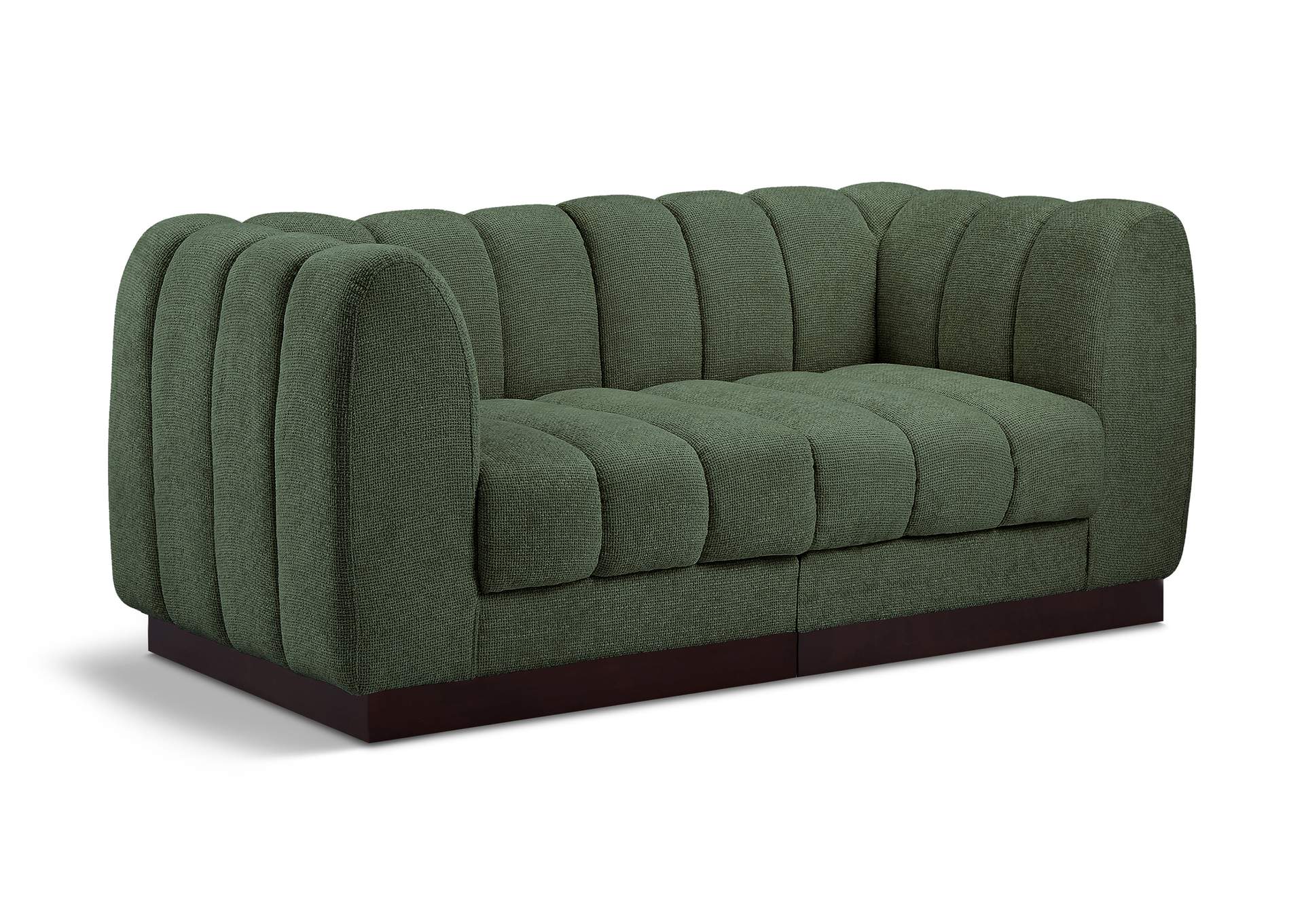 Quinn Green Chenille Fabric Modular Sofa
