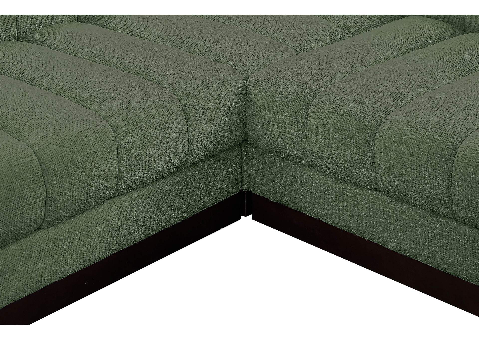 Quinn Green Chenille Fabric Modular Sectional