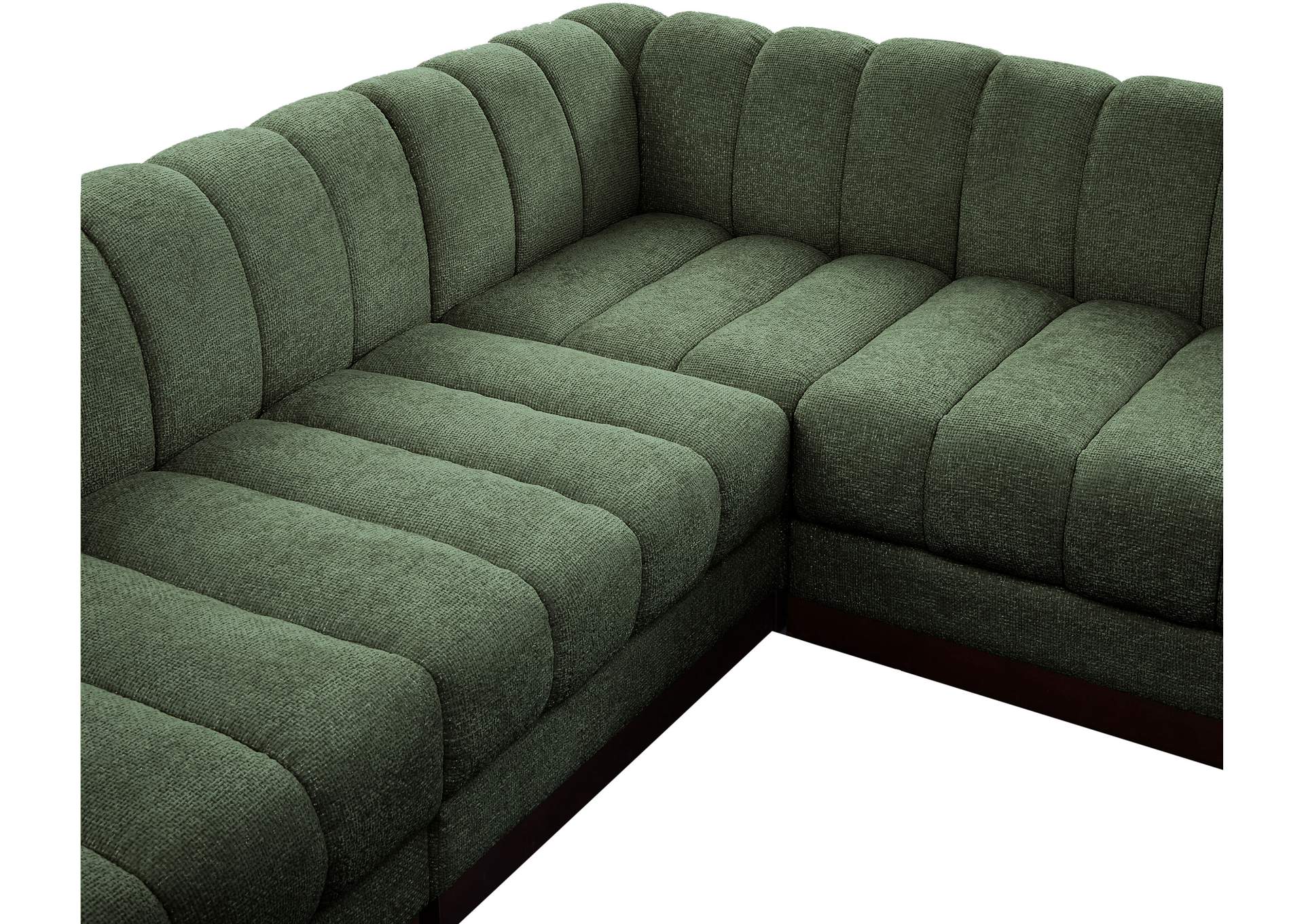 Quinn Green Chenille Fabric Modular Sectional