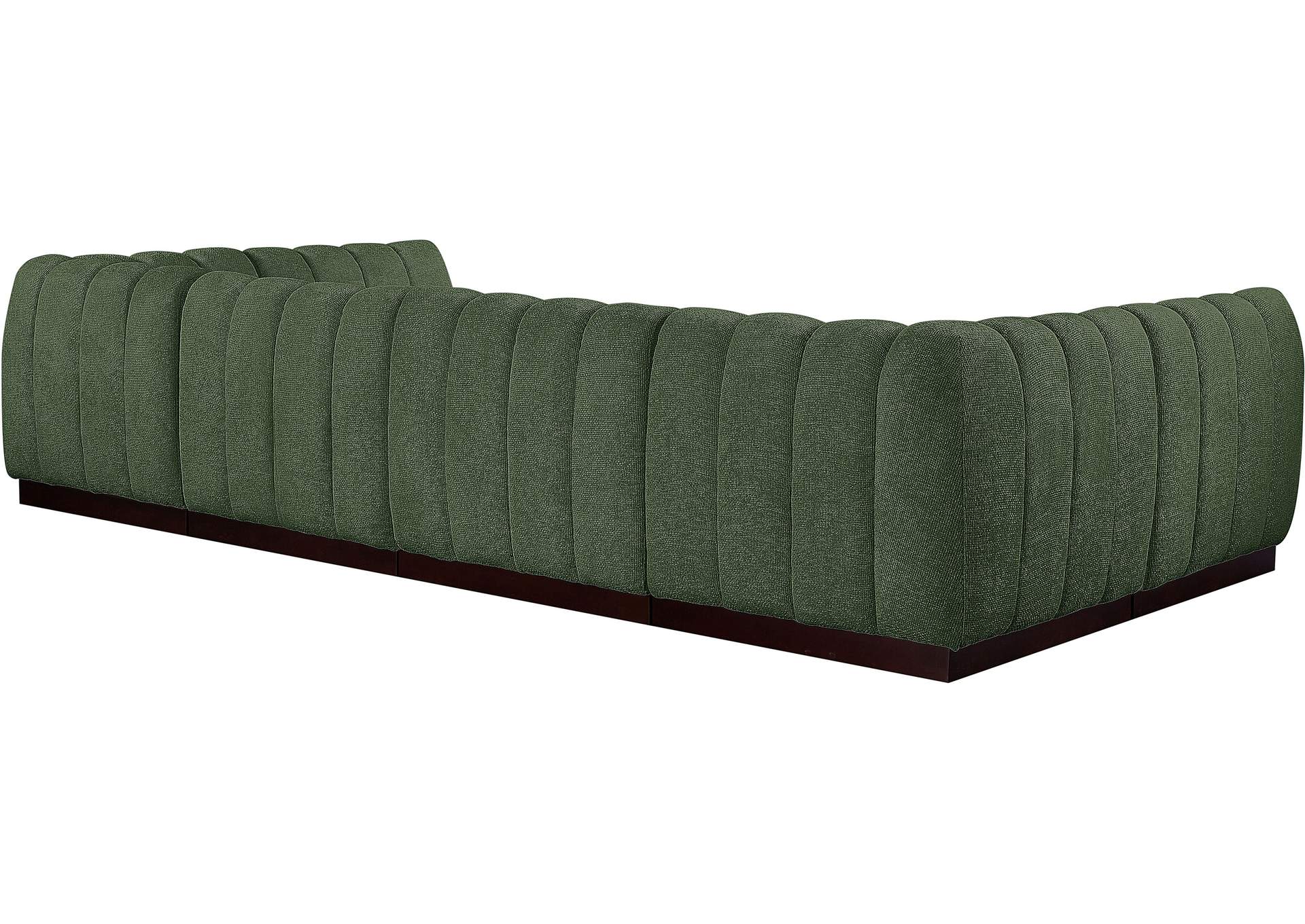 Quinn Green Chenille Fabric Modular Sectional