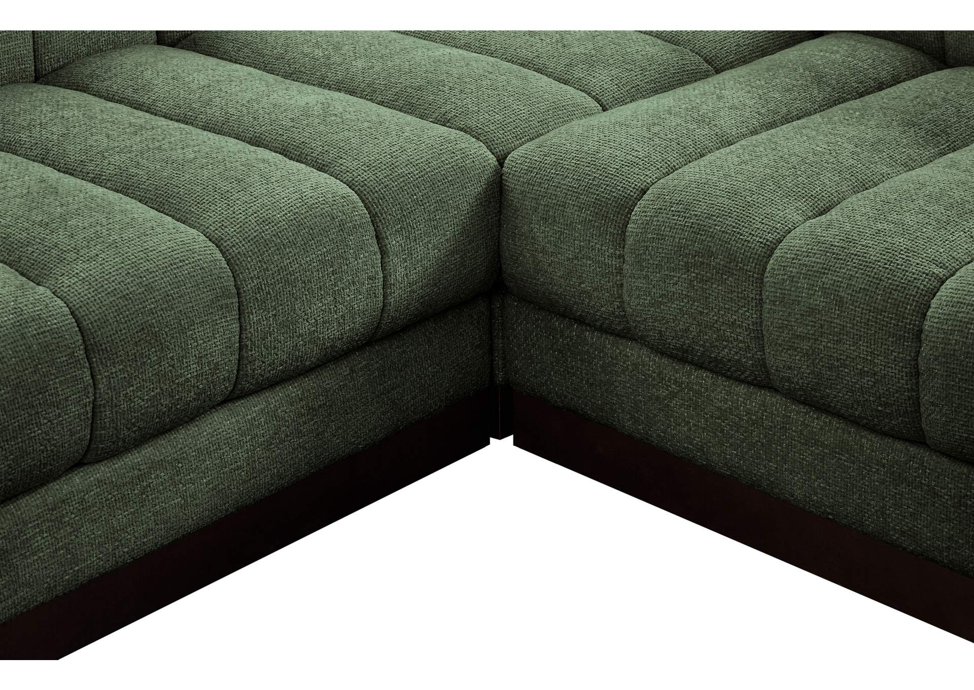 Quinn Green Chenille Fabric Modular Sectional