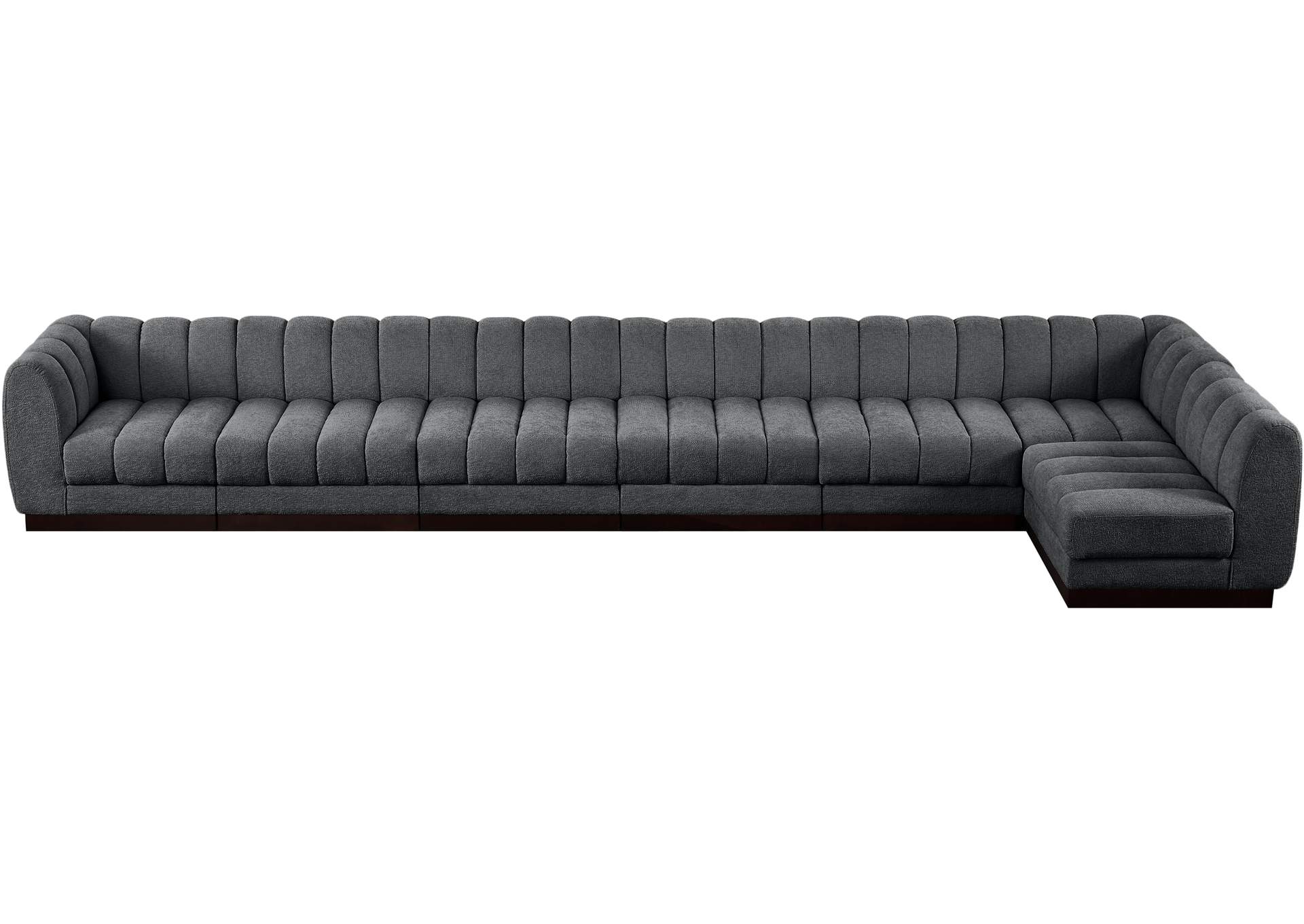 Quinn Grey Chenille Fabric Modular Sectional