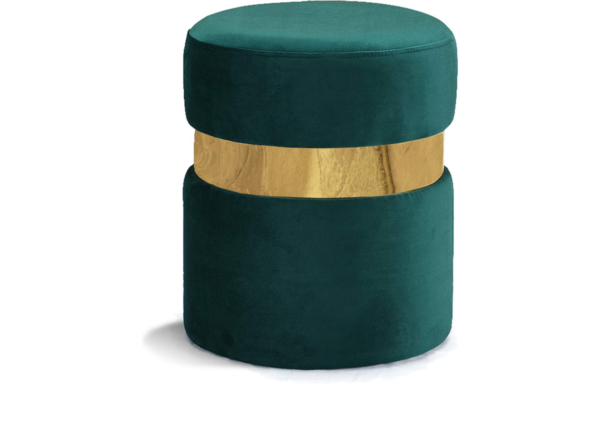 Hailey Green Velvet Ottoman - Stool