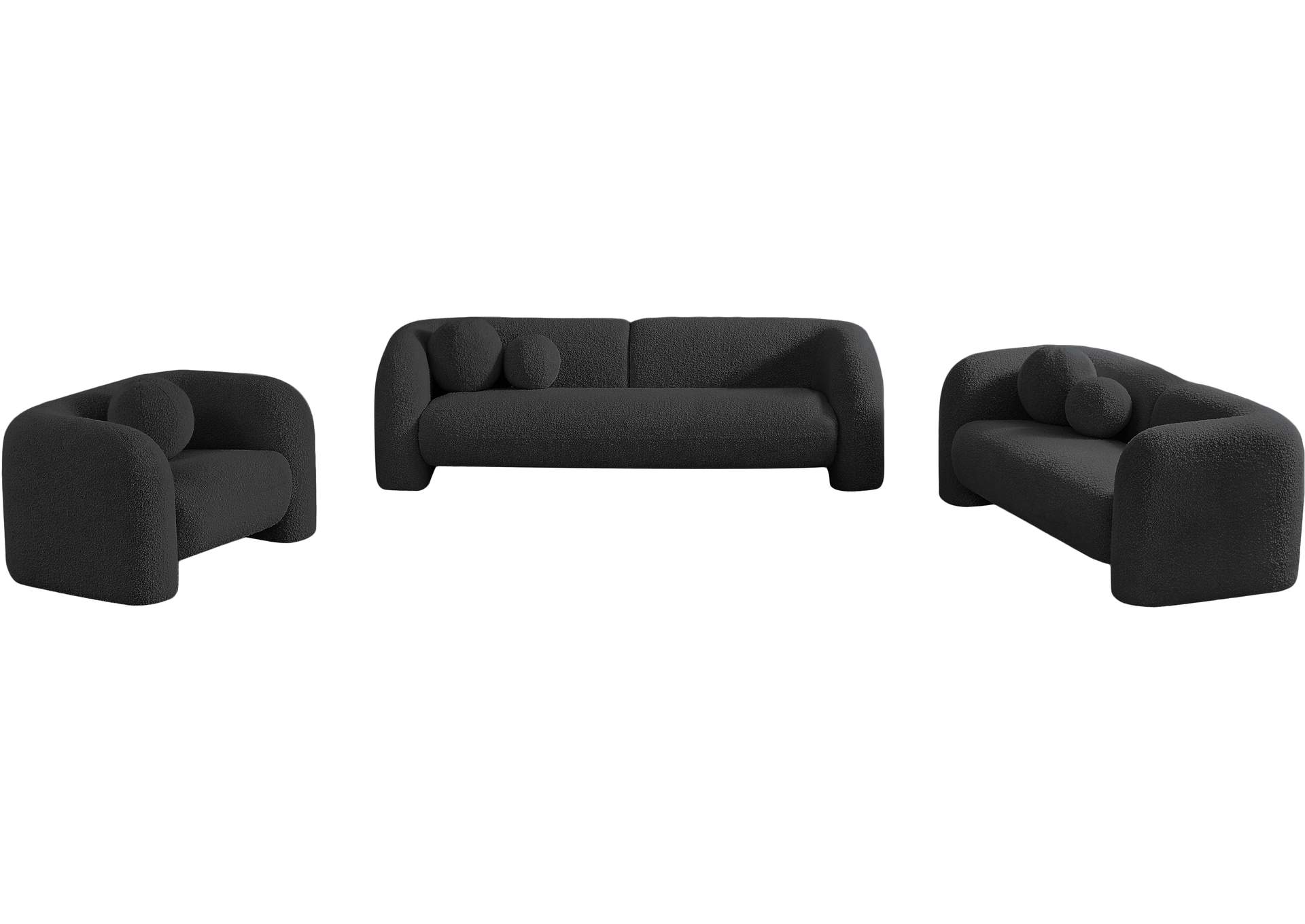 Emory Black Boucle Fabric Chair