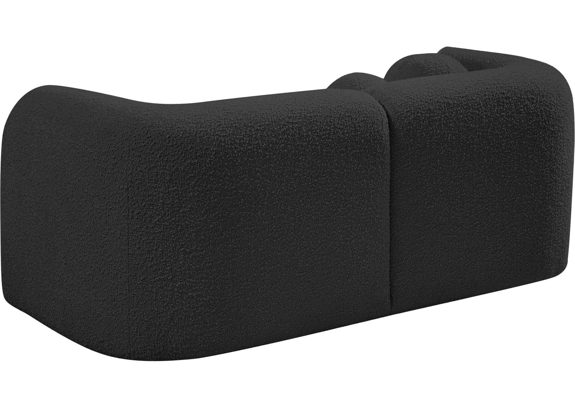 Emory Black Boucle Fabric Loveseat