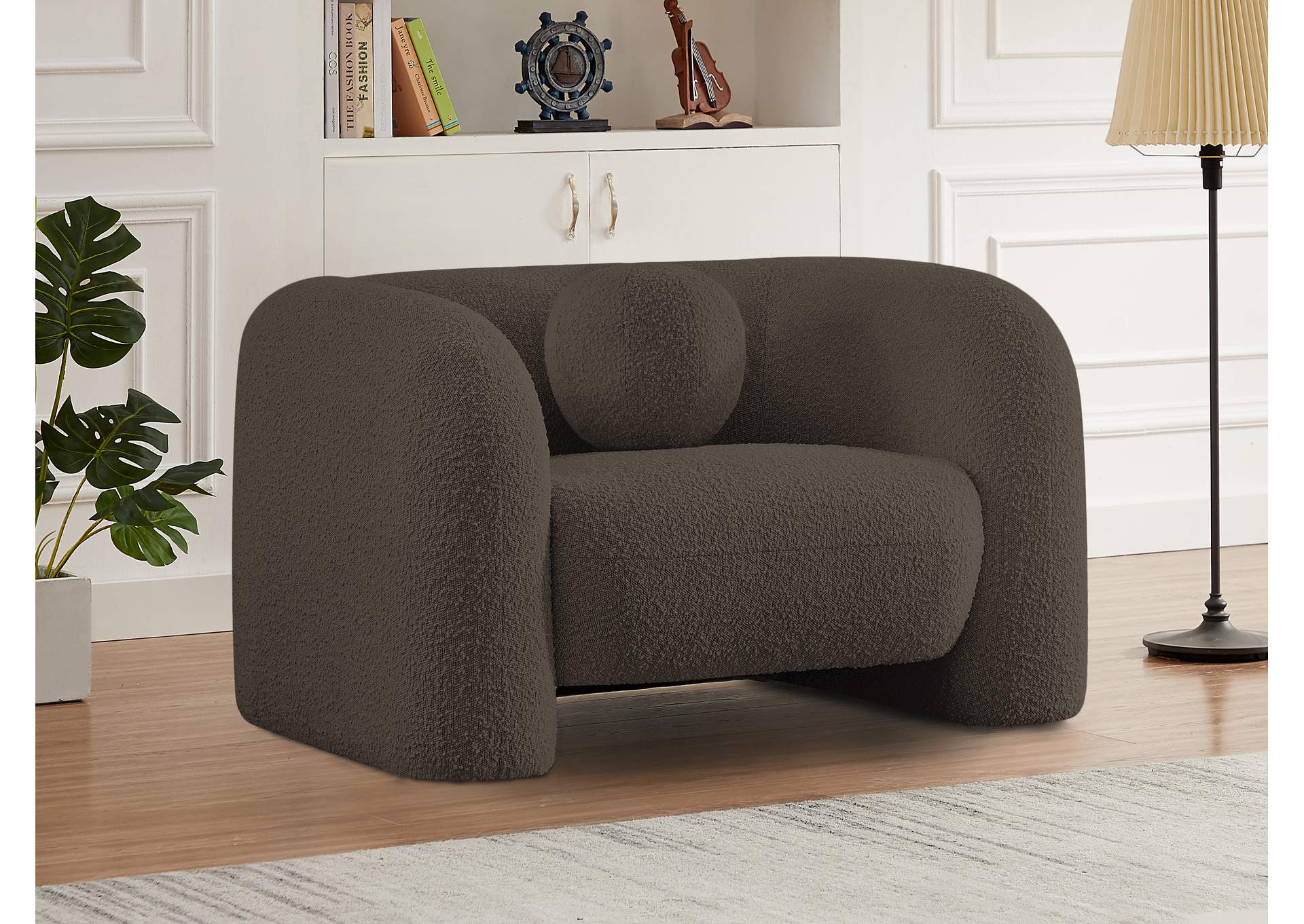 Emory Brown Boucle Fabric Chair
