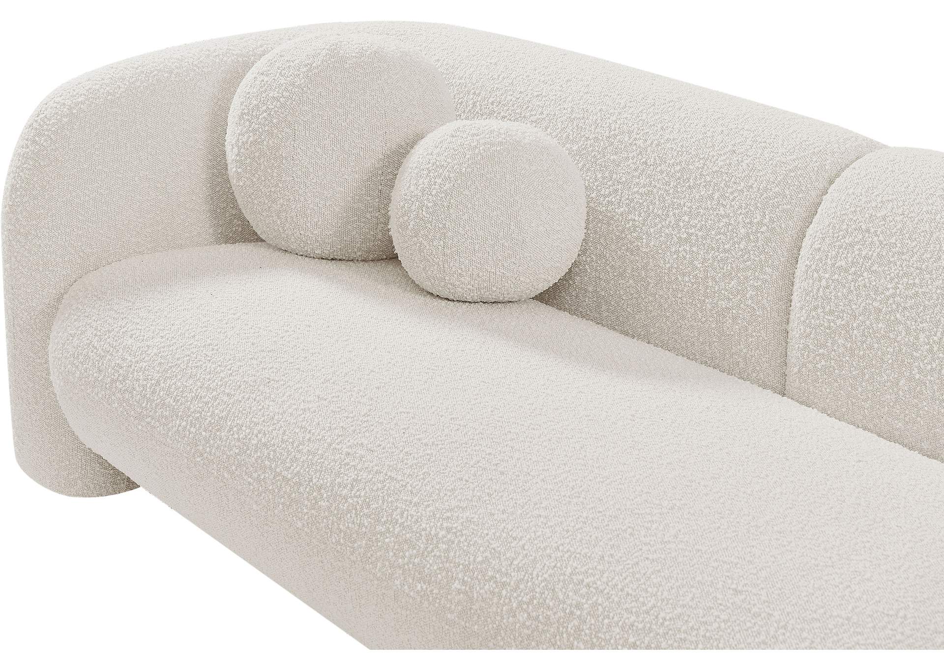 Emory Cream Boucle Fabric Loveseat
