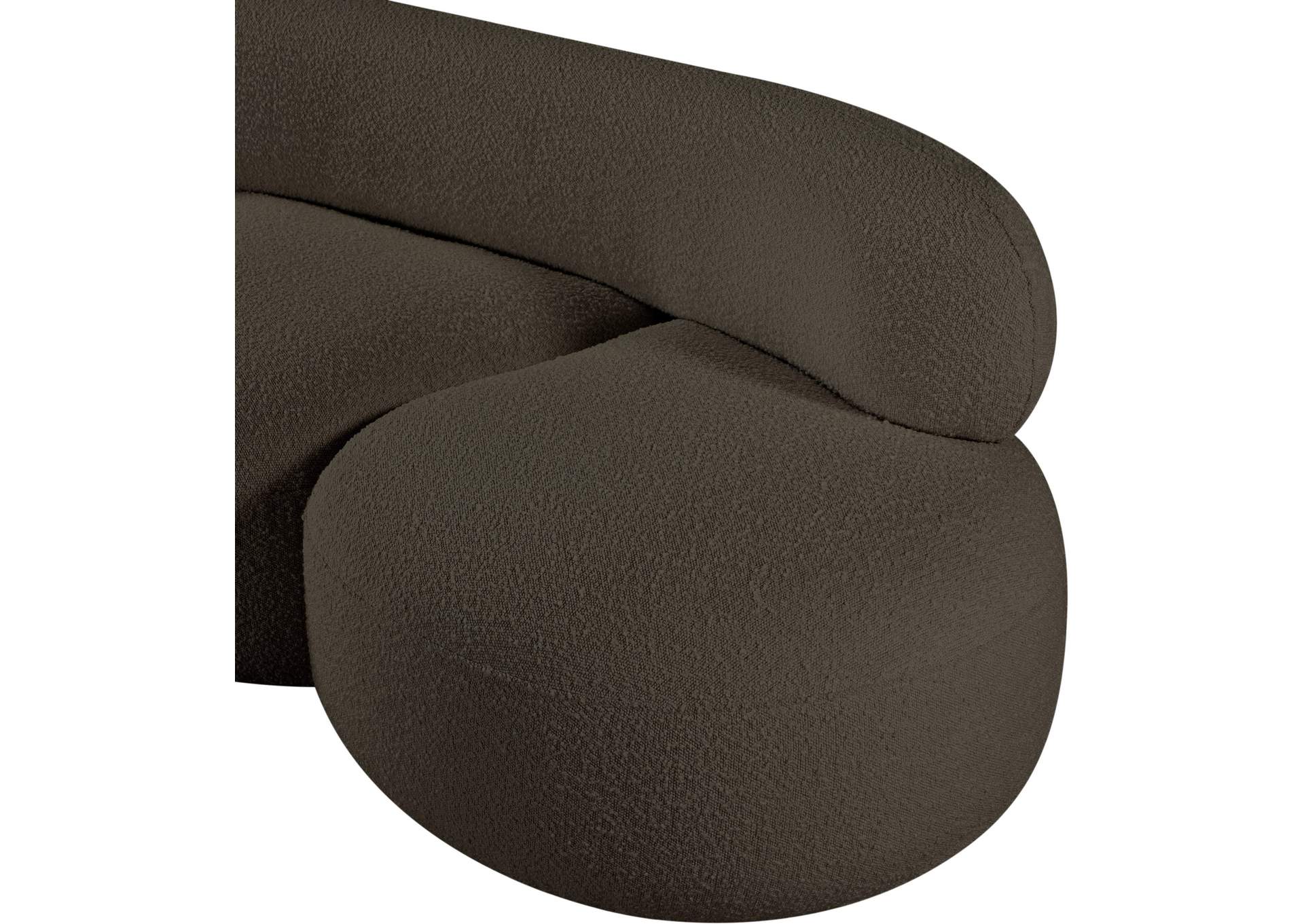 Venti Brown Boucle Fabric Loveseat