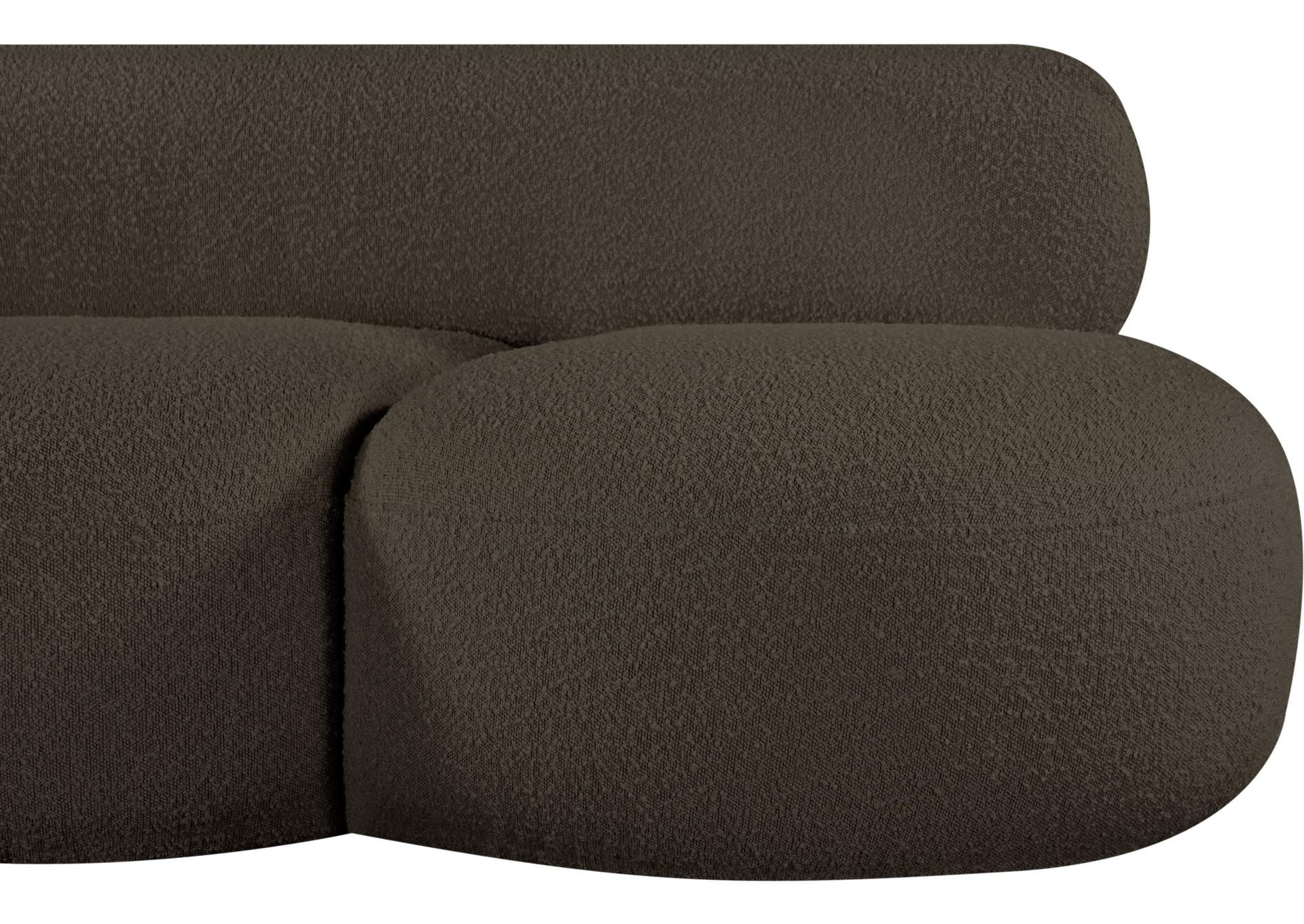 Venti Brown Boucle Fabric Sofa
