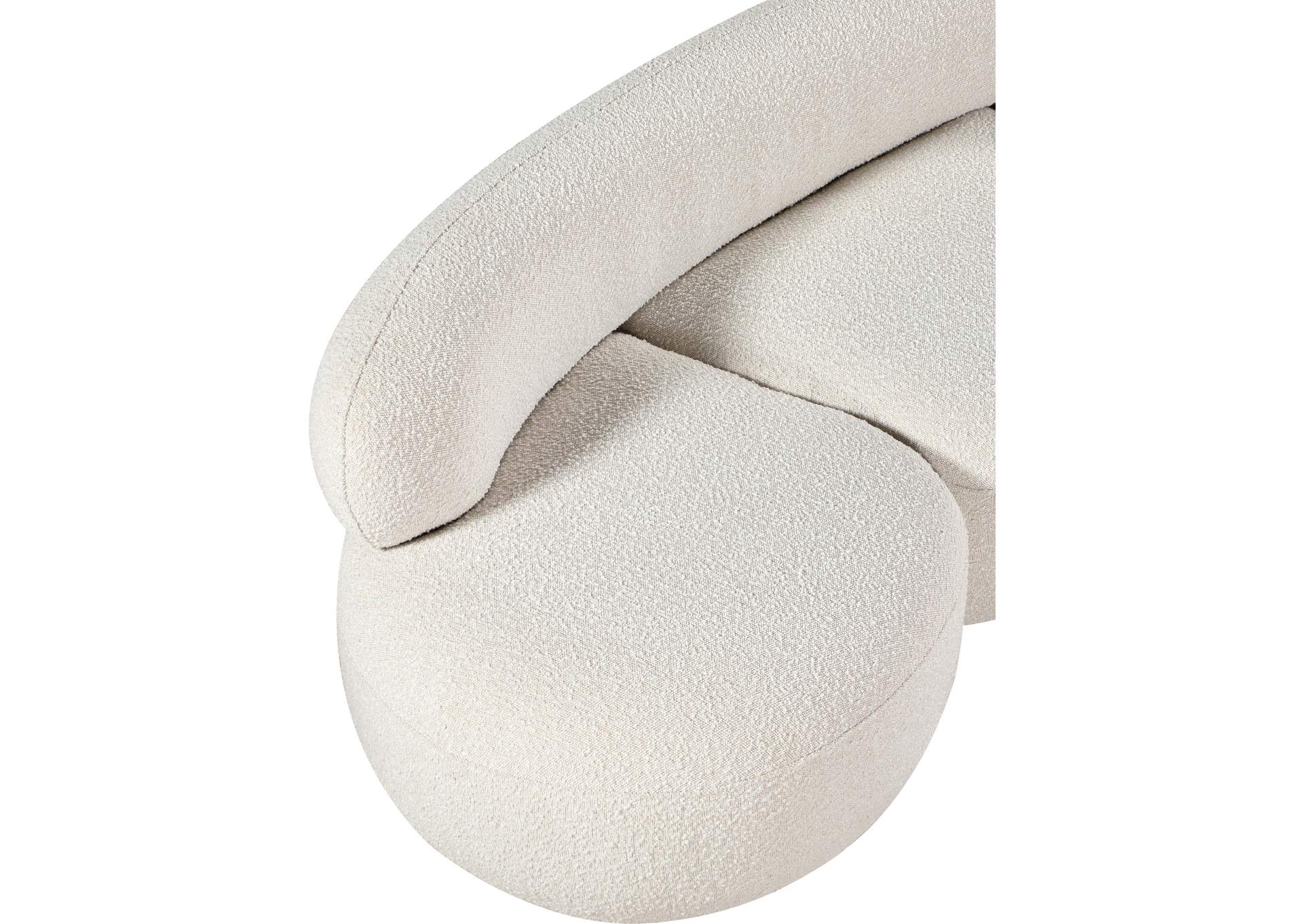 Venti Cream Boucle Fabric Loveseat