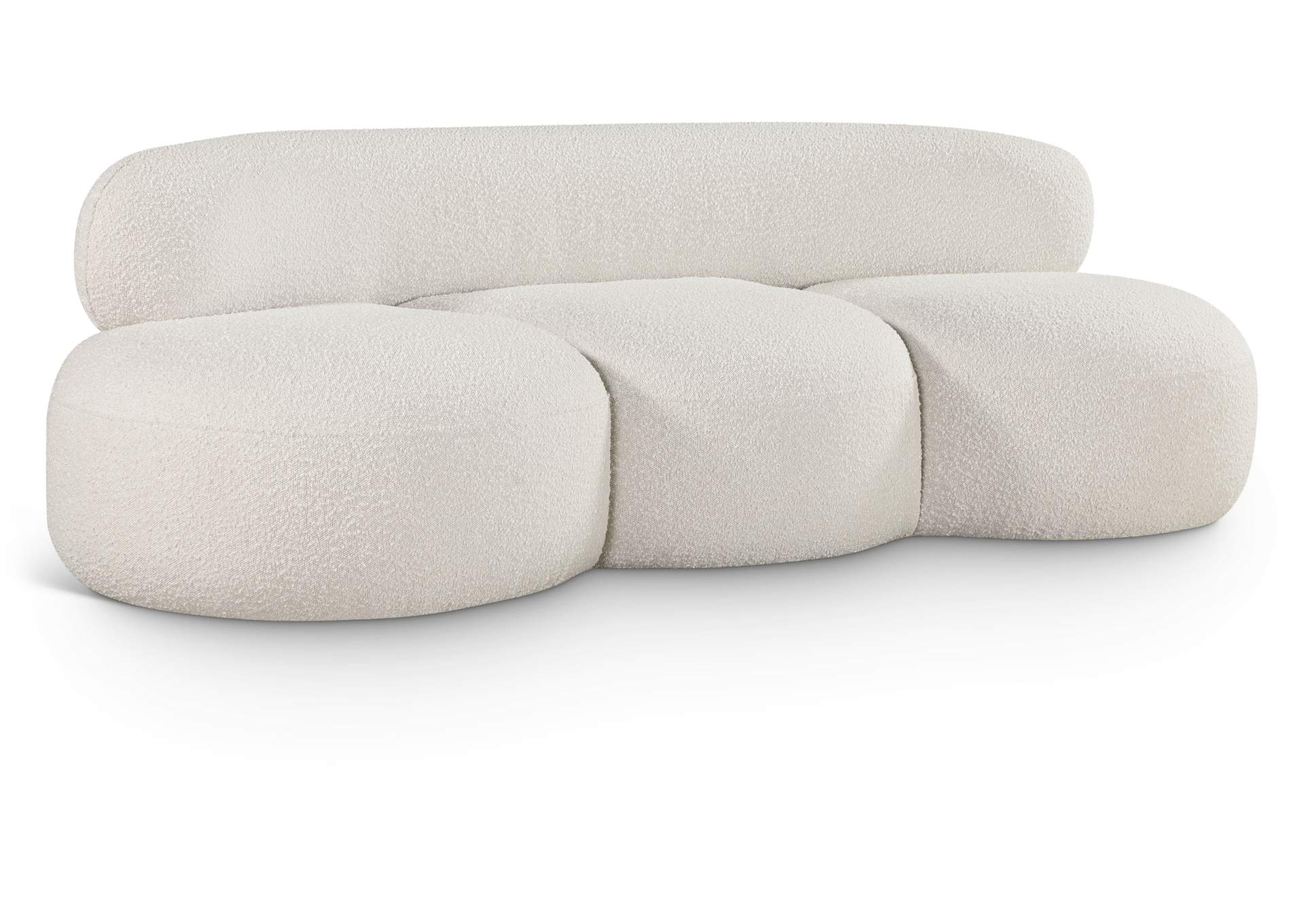 Venti Cream Boucle Fabric Sofa