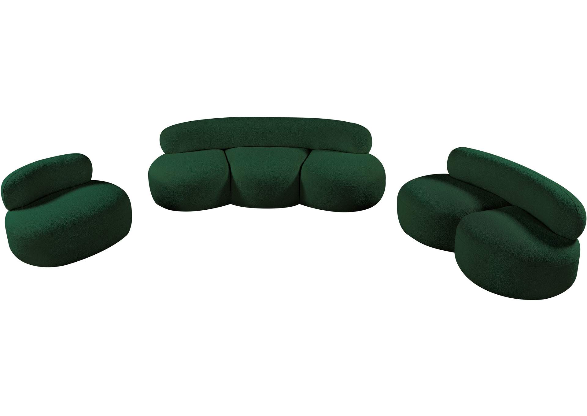 Venti Green Boucle Fabric Loveseat