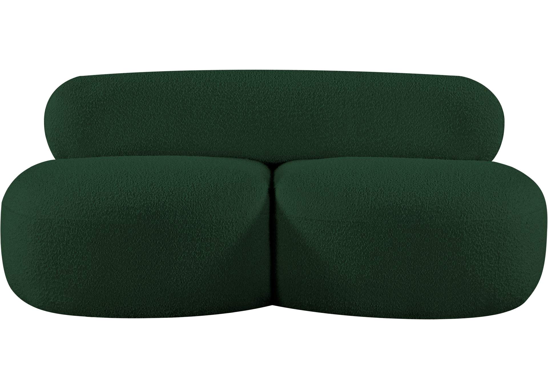Venti Green Boucle Fabric Loveseat