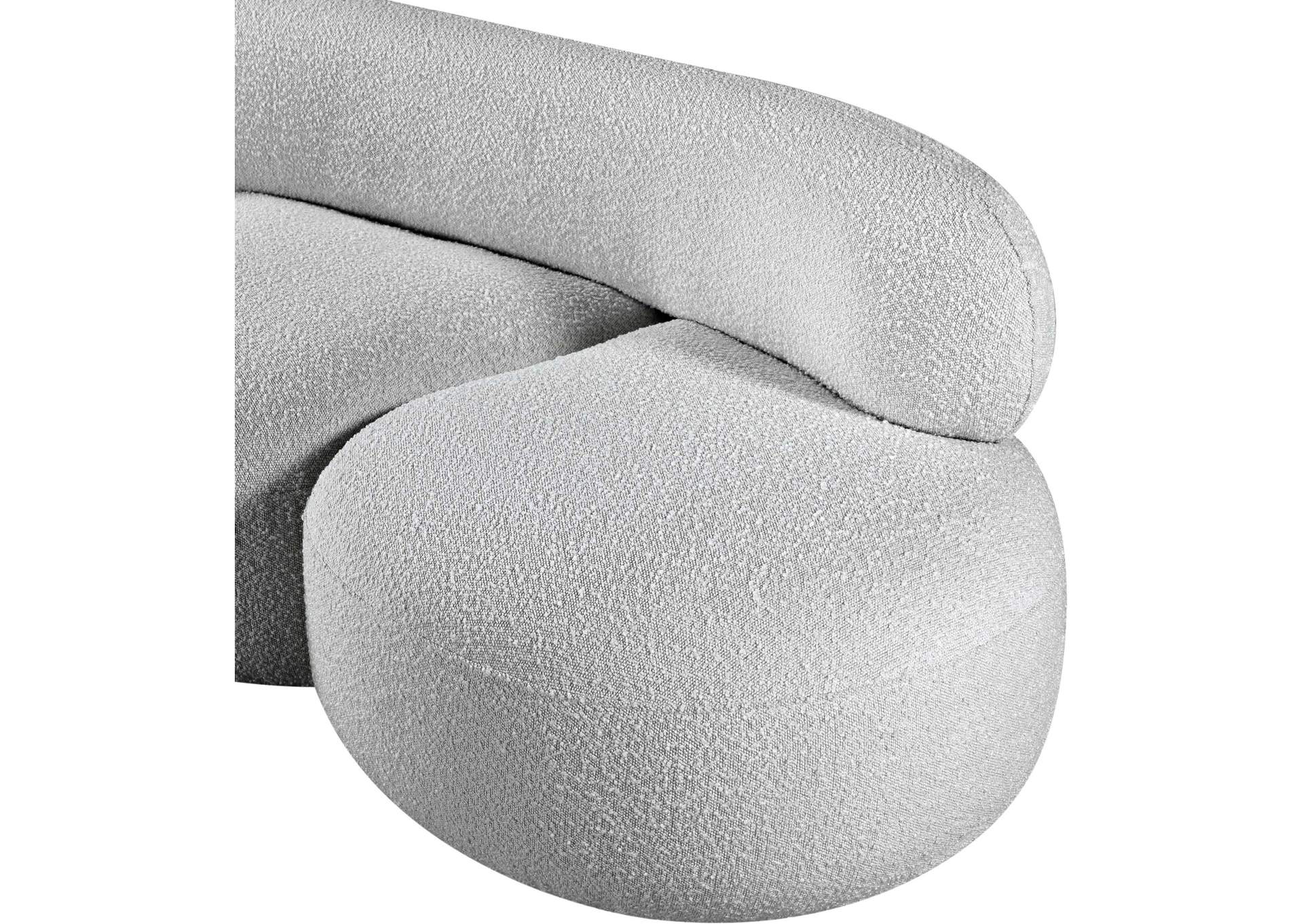 Venti Grey Boucle Fabric Loveseat