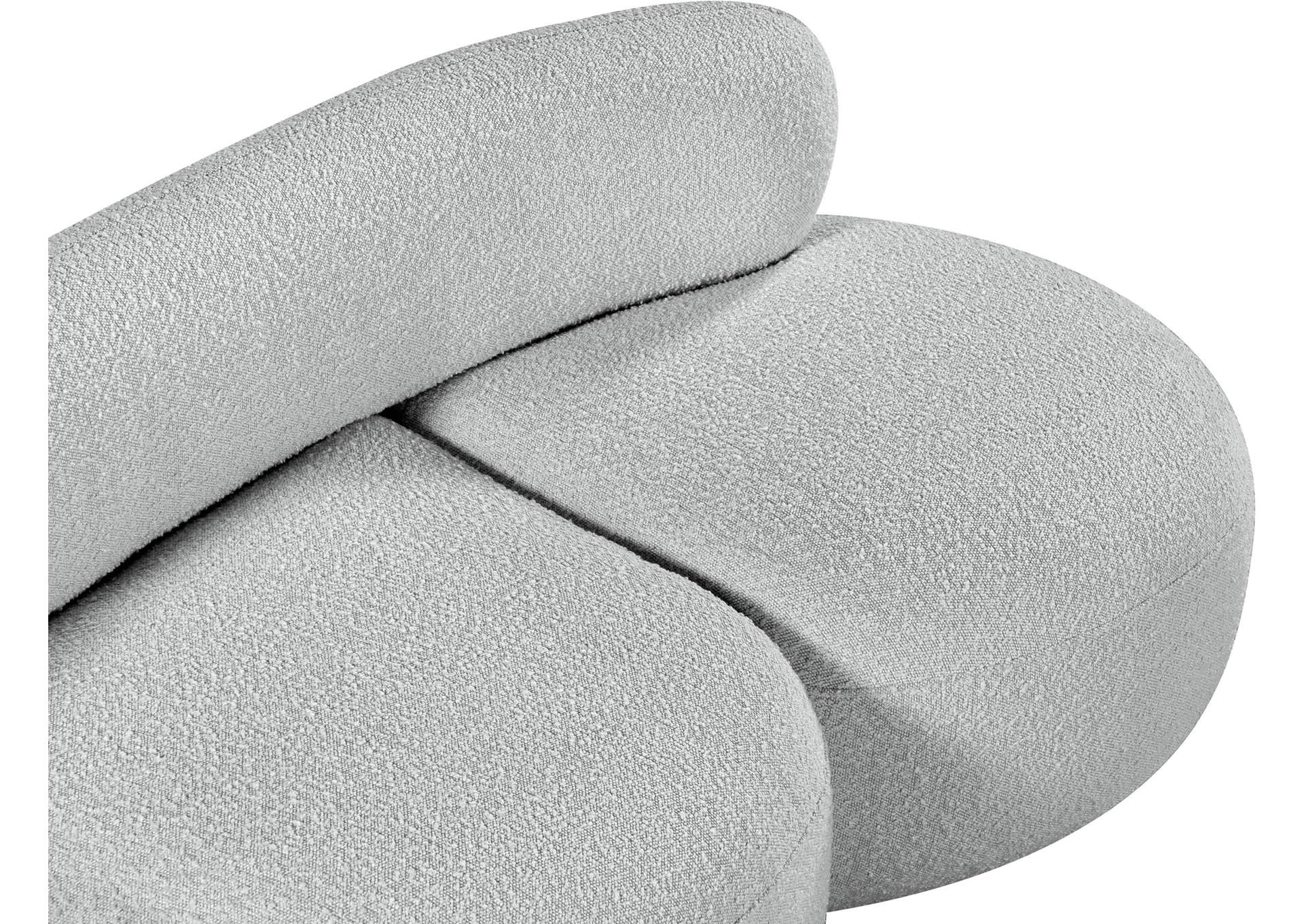 Venti Grey Boucle Fabric Loveseat