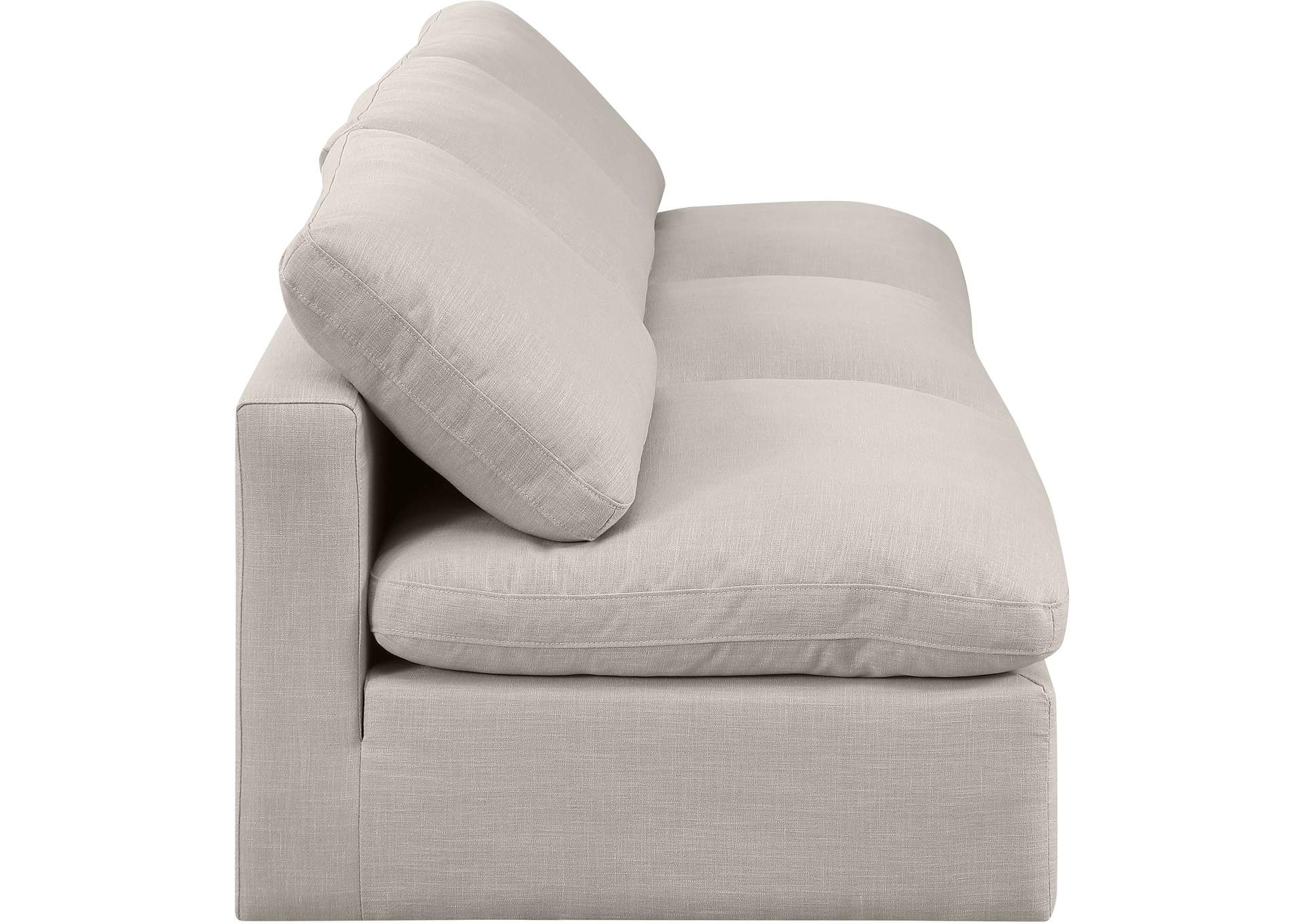 Indulge Beige Linen Textured Fabric Modular Sofa