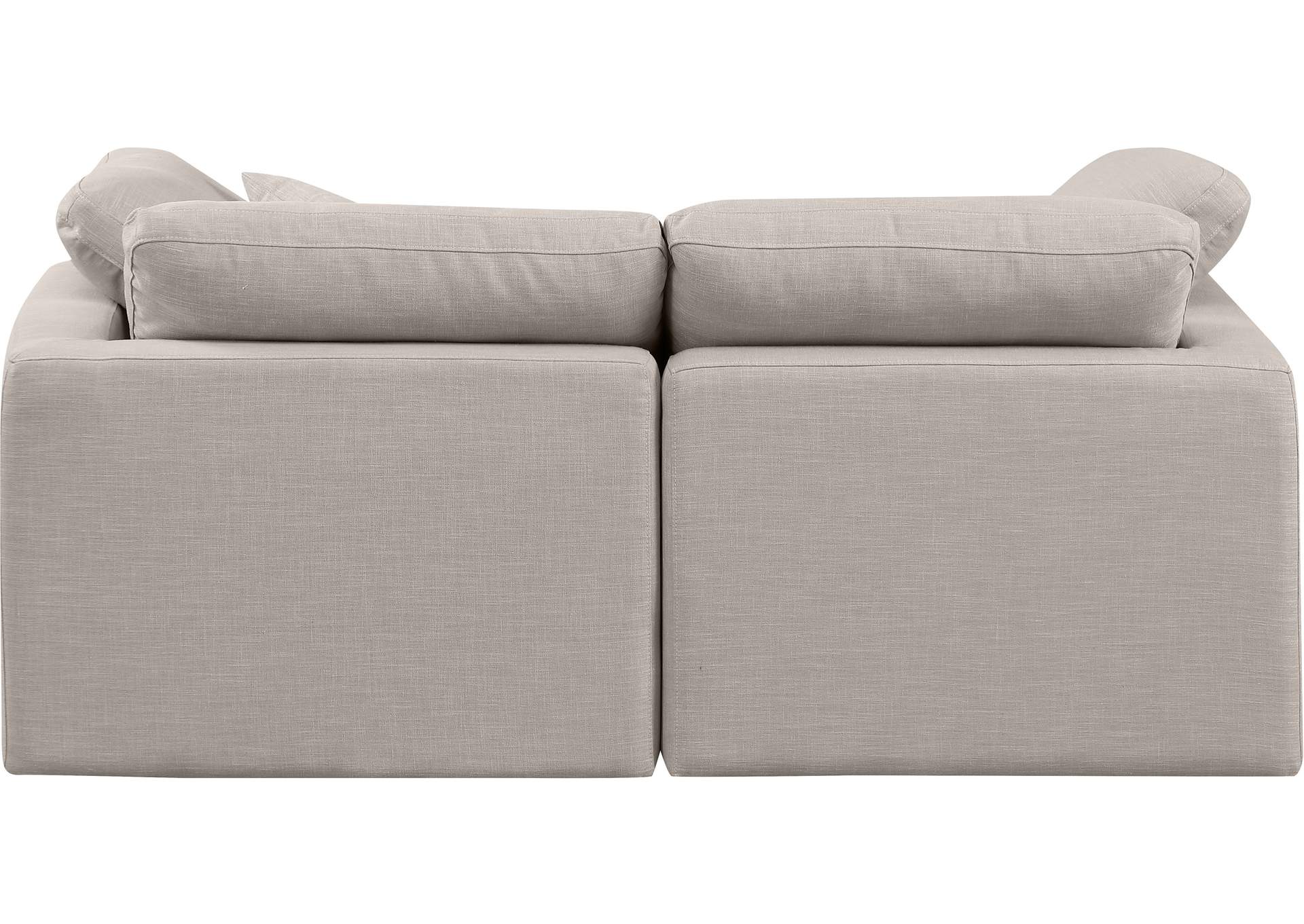 Indulge Beige Linen Textured Fabric Modular Sofa
