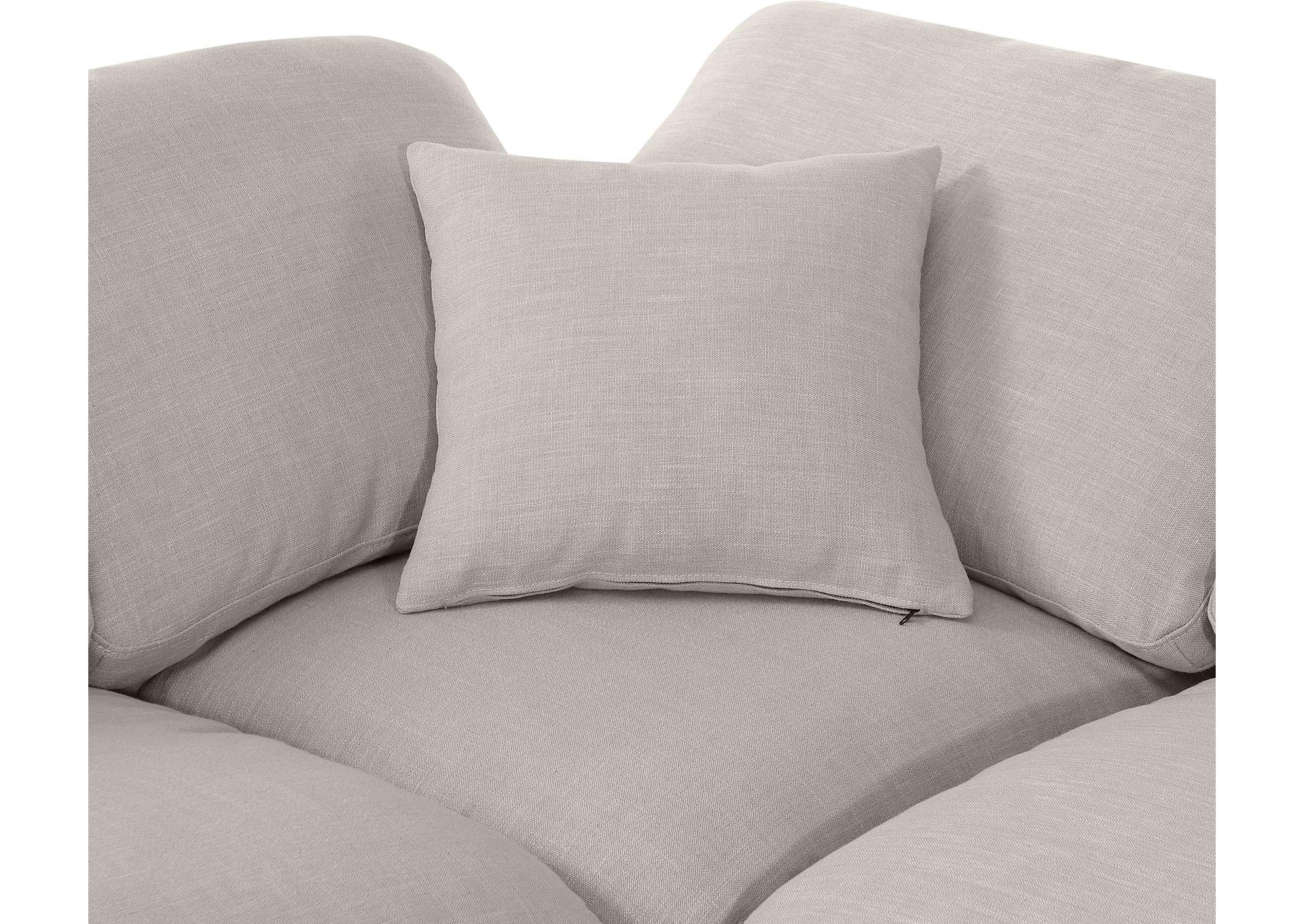 Indulge Beige Linen Textured Fabric Modular Sectional