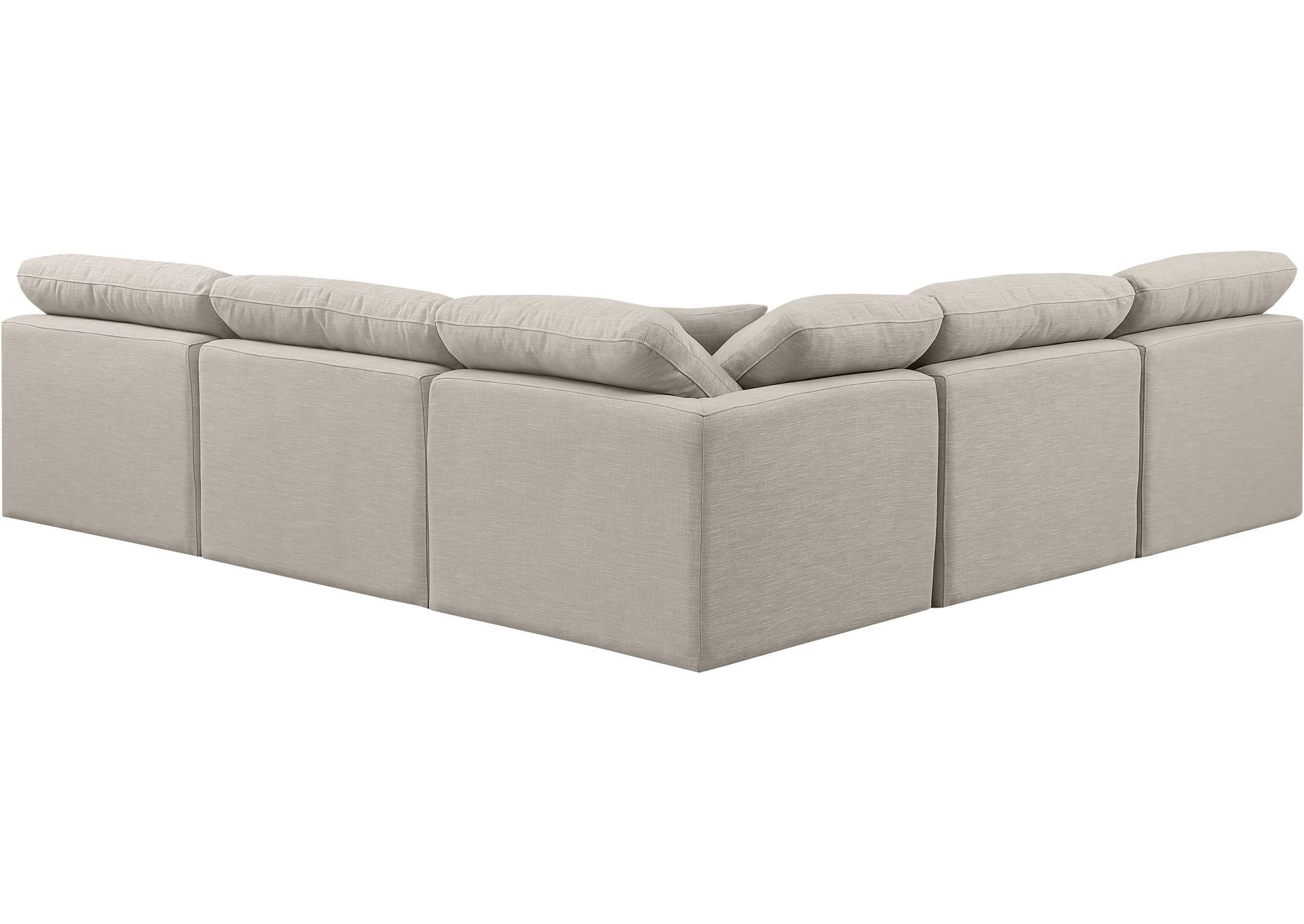 Indulge Beige Linen Textured Fabric Modular Sectional image 4