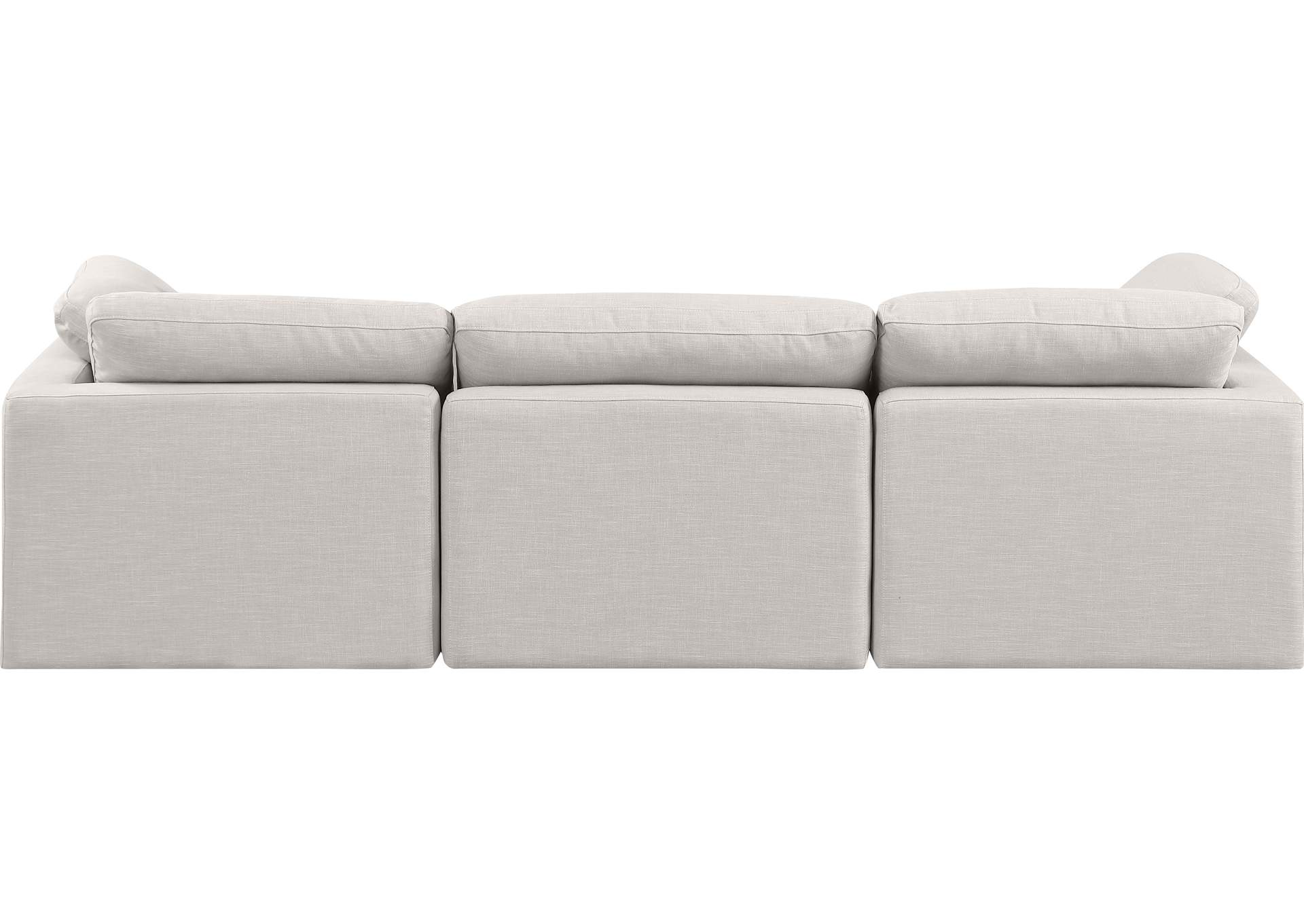 Indulge Cream Linen Textured Fabric Modular Sofa
