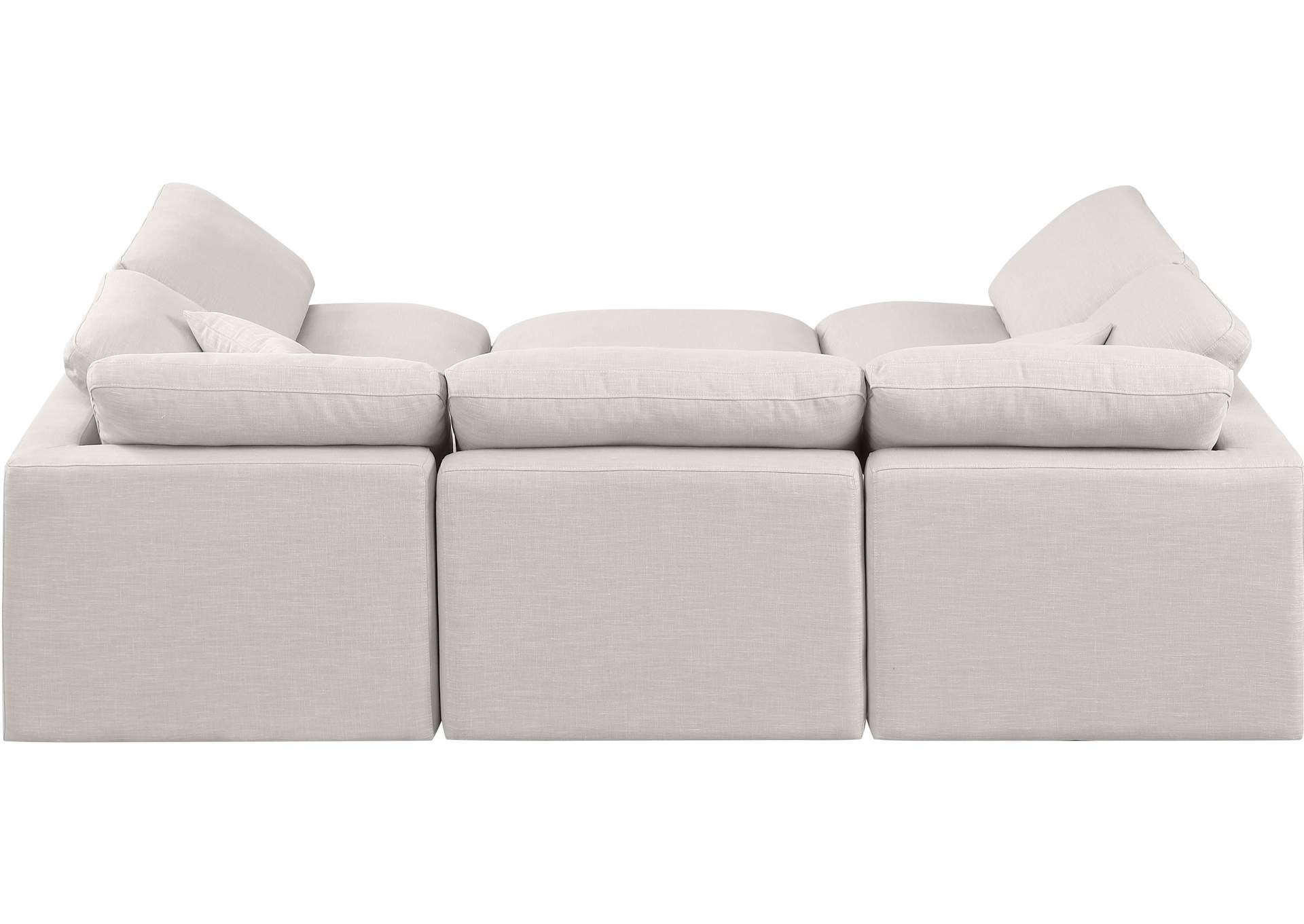 Indulge Cream Linen Textured Fabric Modular Sectional image 4