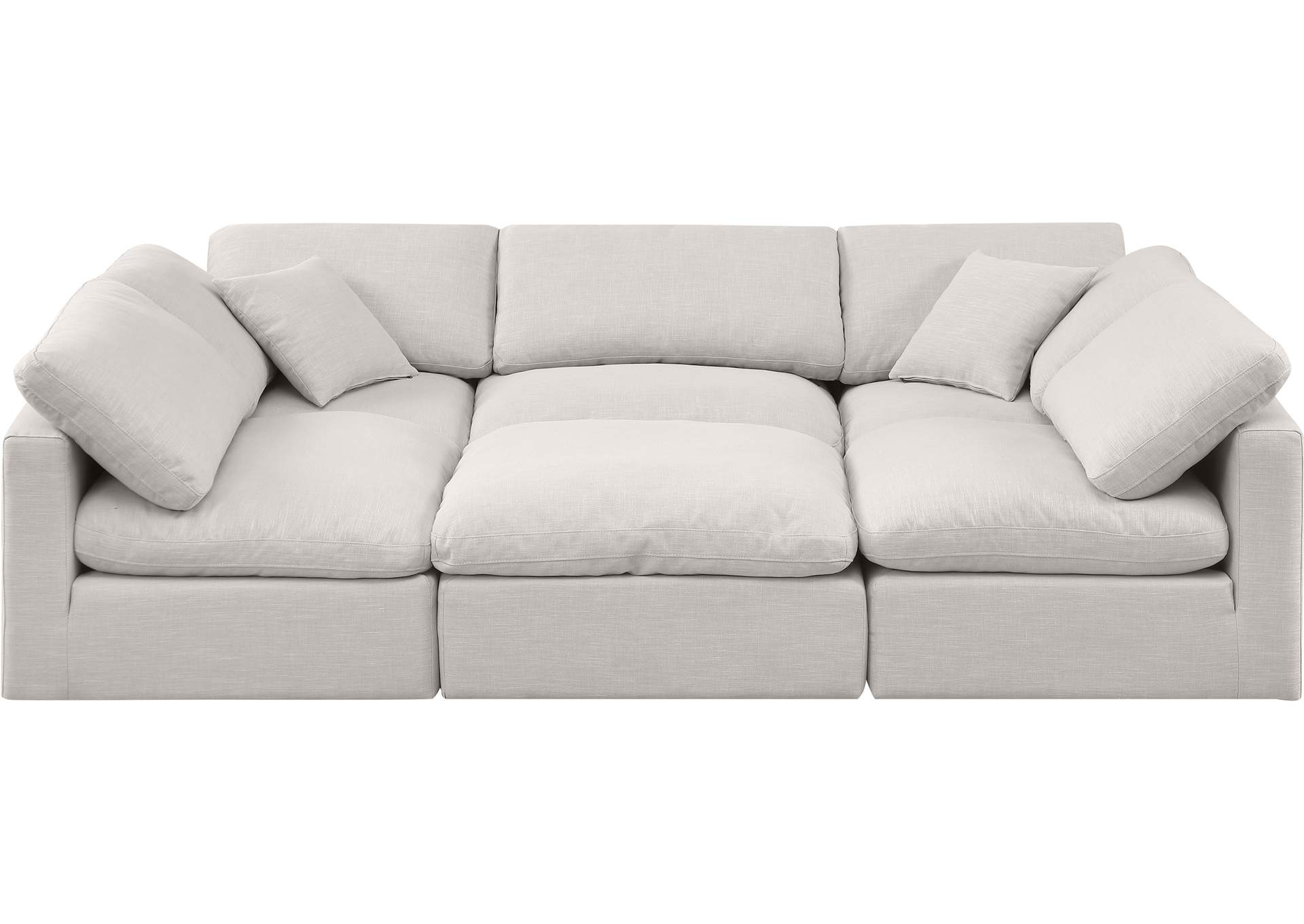 Indulge Cream Linen Textured Fabric Modular Sectional image 5