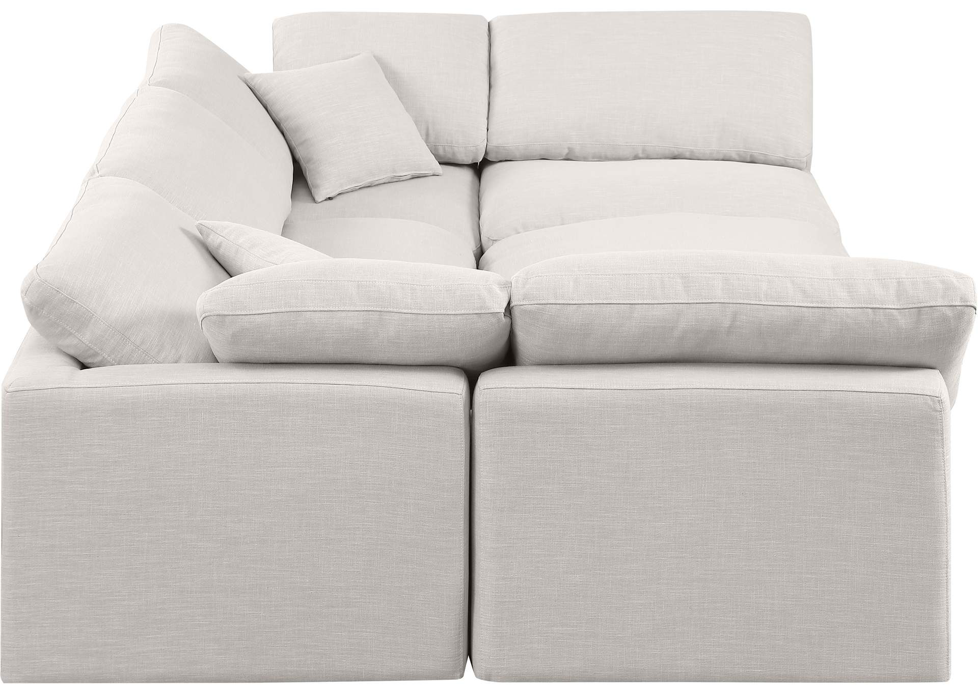 Indulge Cream Linen Textured Fabric Modular Sectional image 6