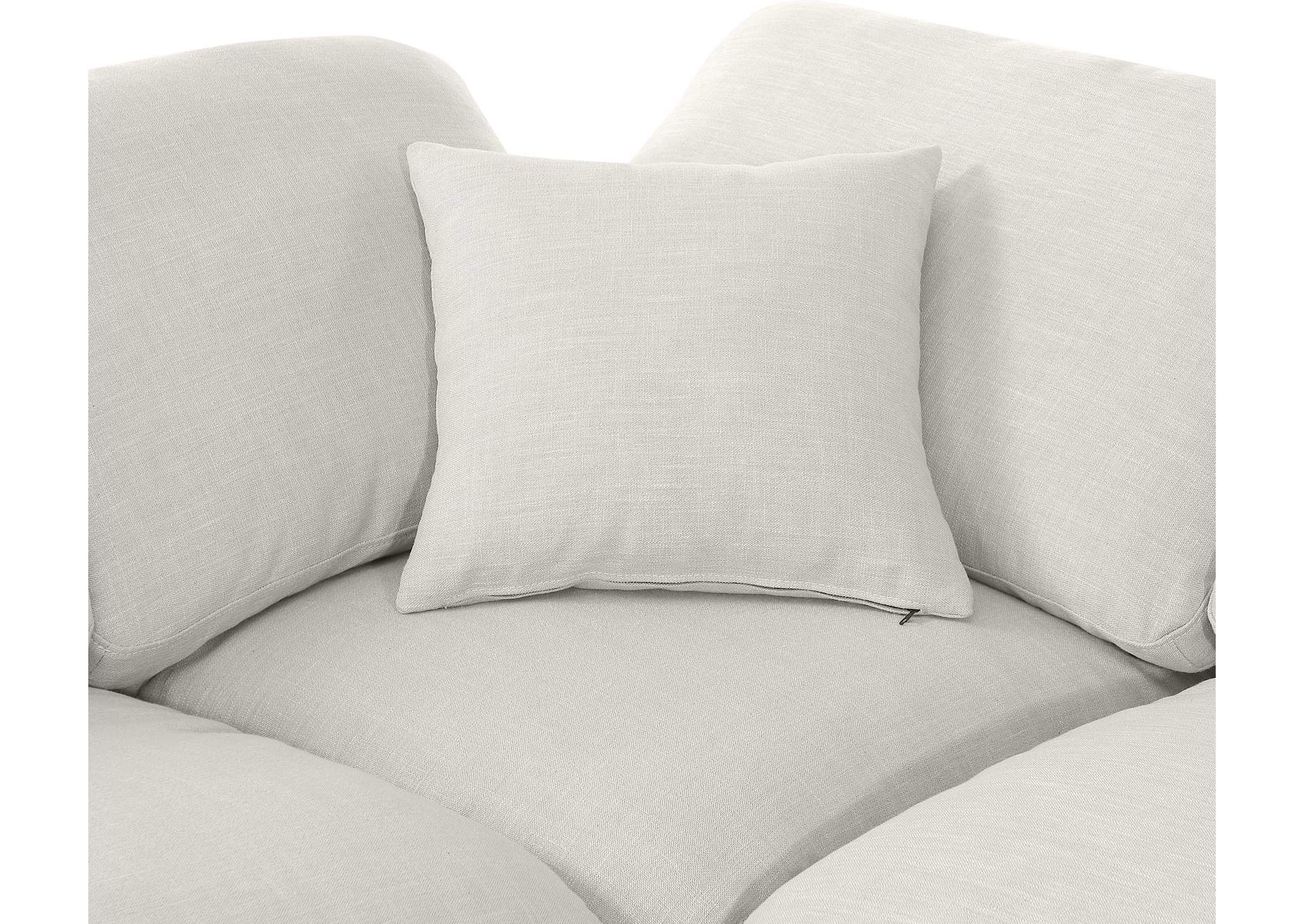 Indulge Cream Linen Textured Fabric Modular Sectional image 7