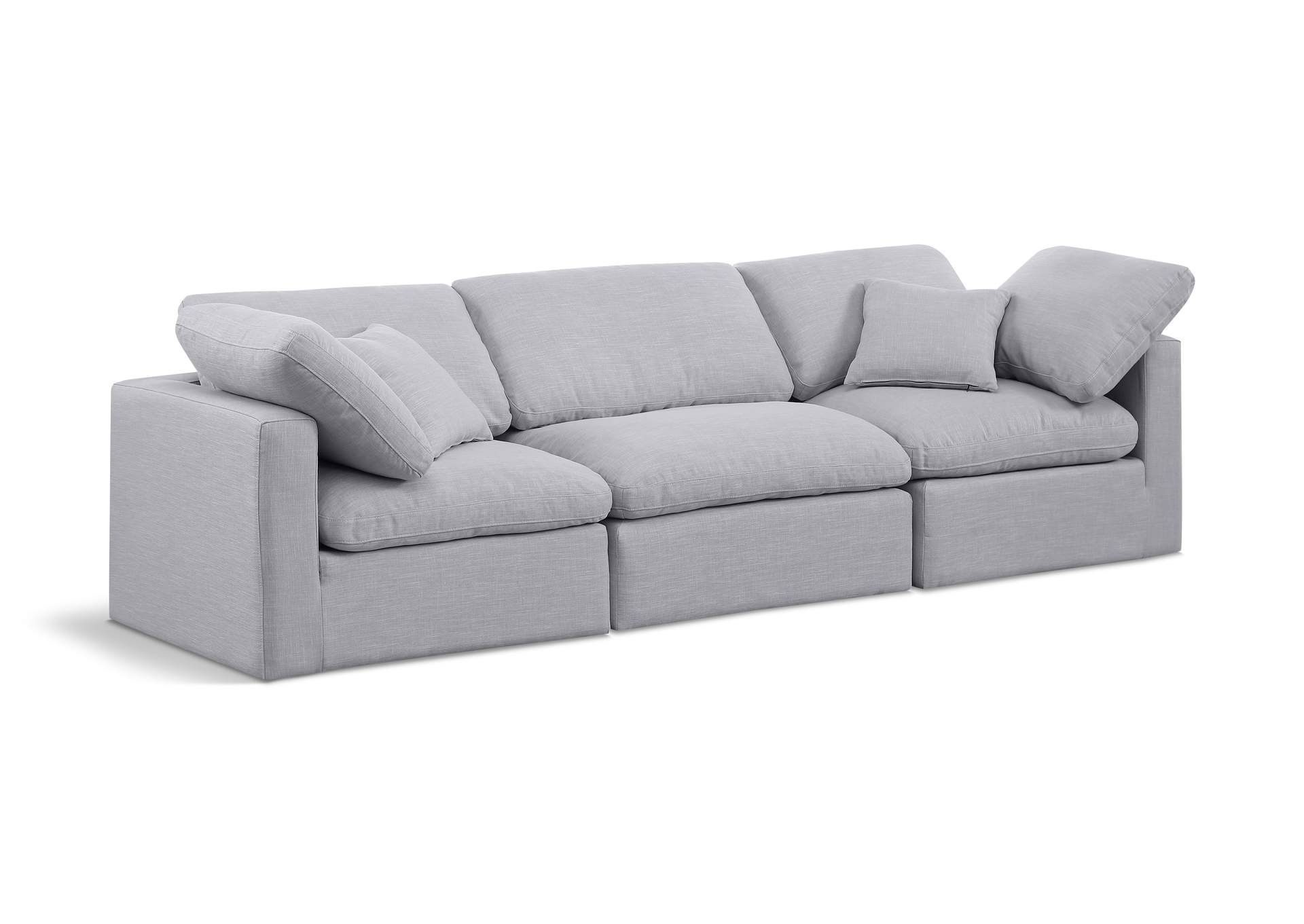 Indulge Grey Linen Textured Fabric Modular Sofa image 1