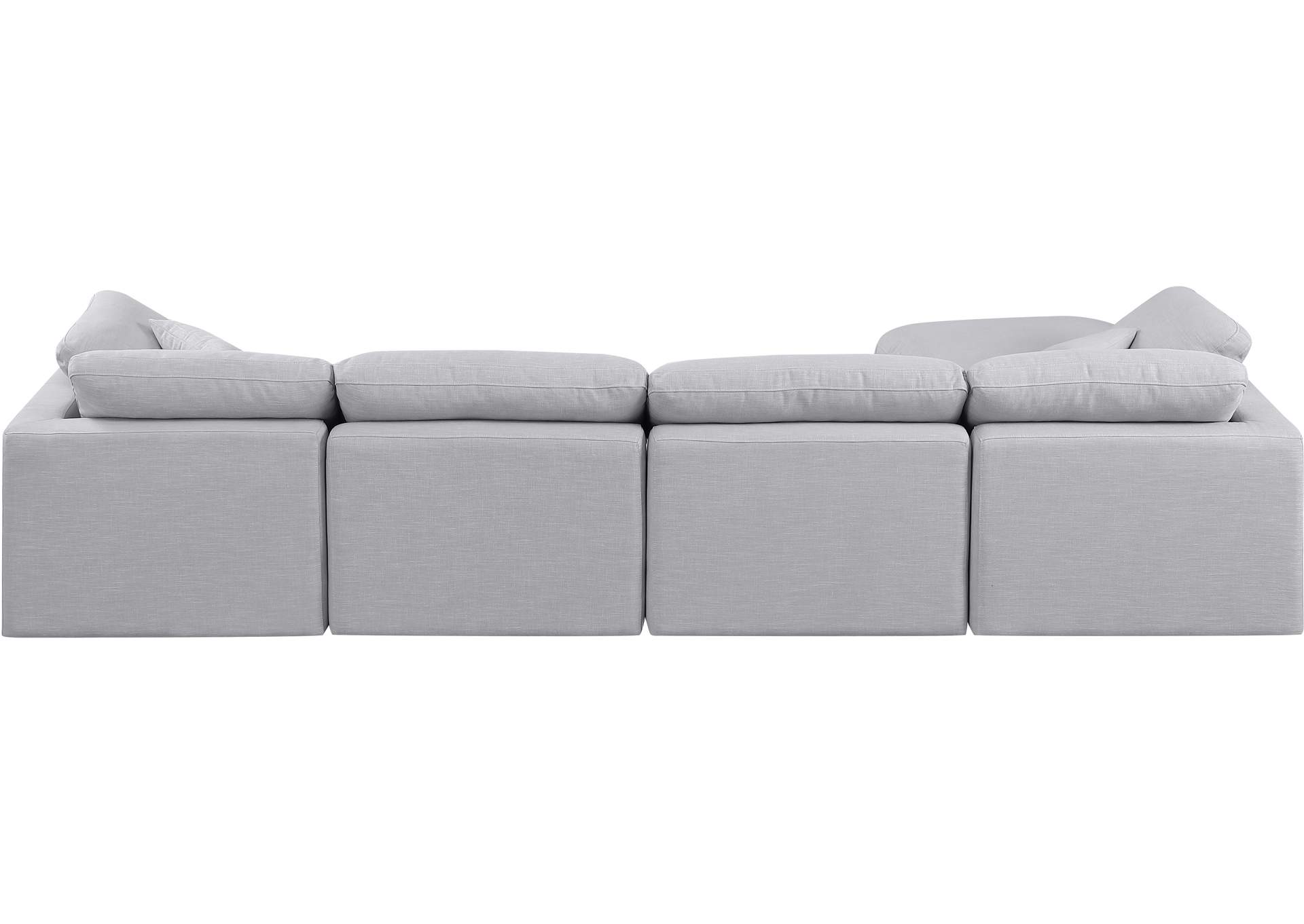 Indulge Grey Linen Textured Fabric Modular Sectional image 4