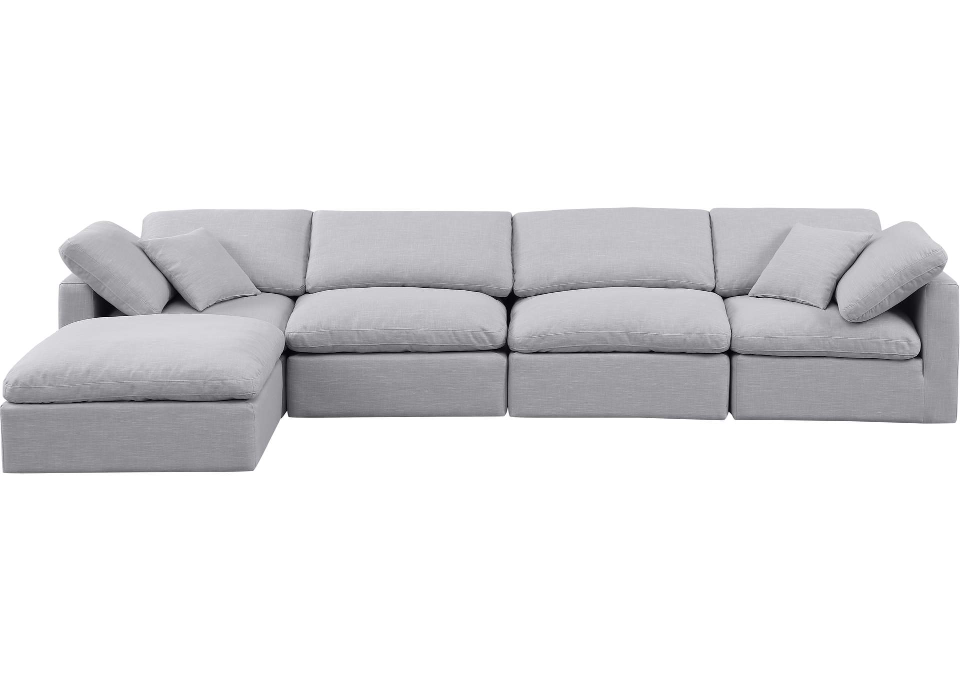 Indulge Grey Linen Textured Fabric Modular Sectional image 5