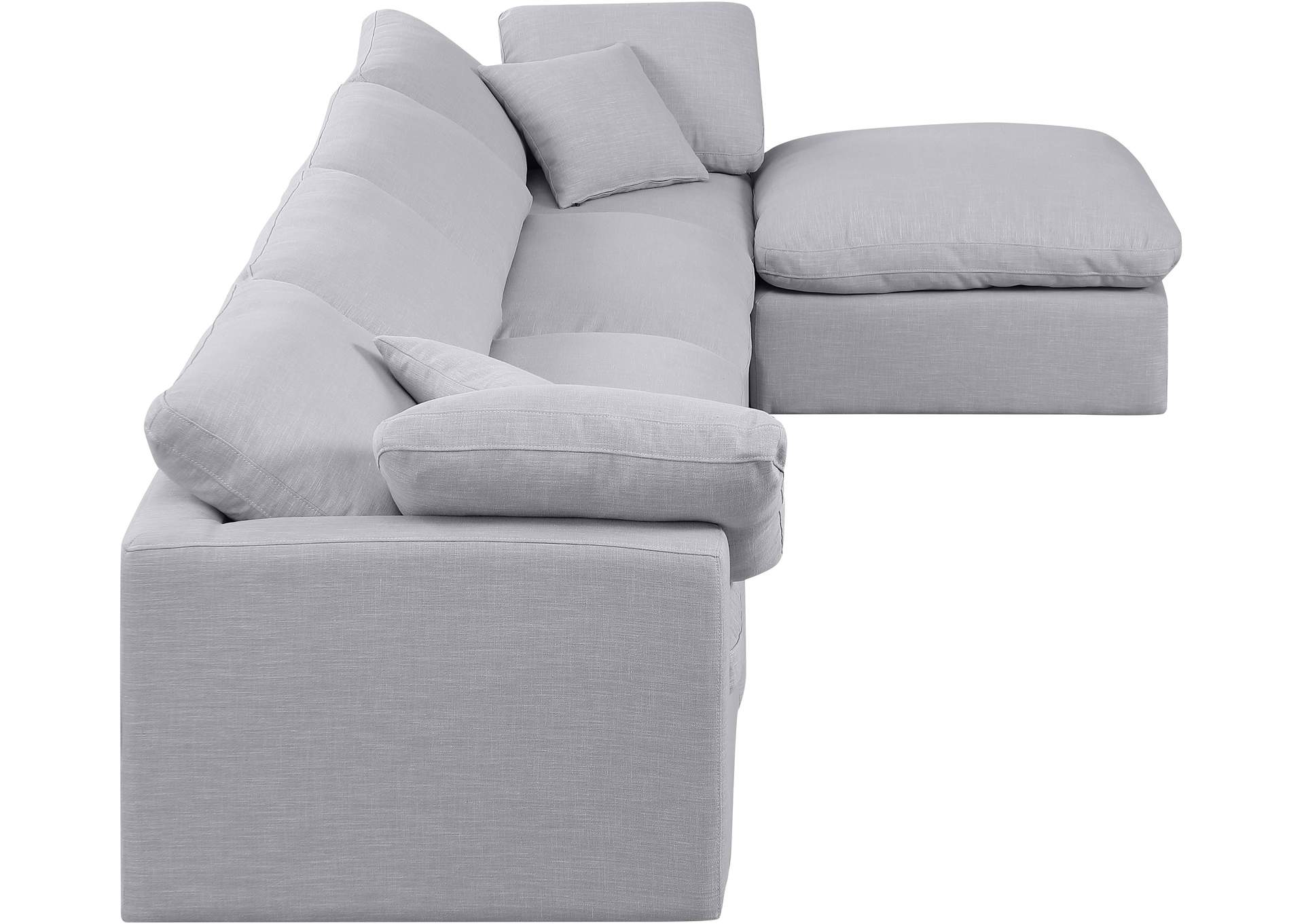 Indulge Grey Linen Textured Fabric Modular Sectional image 6