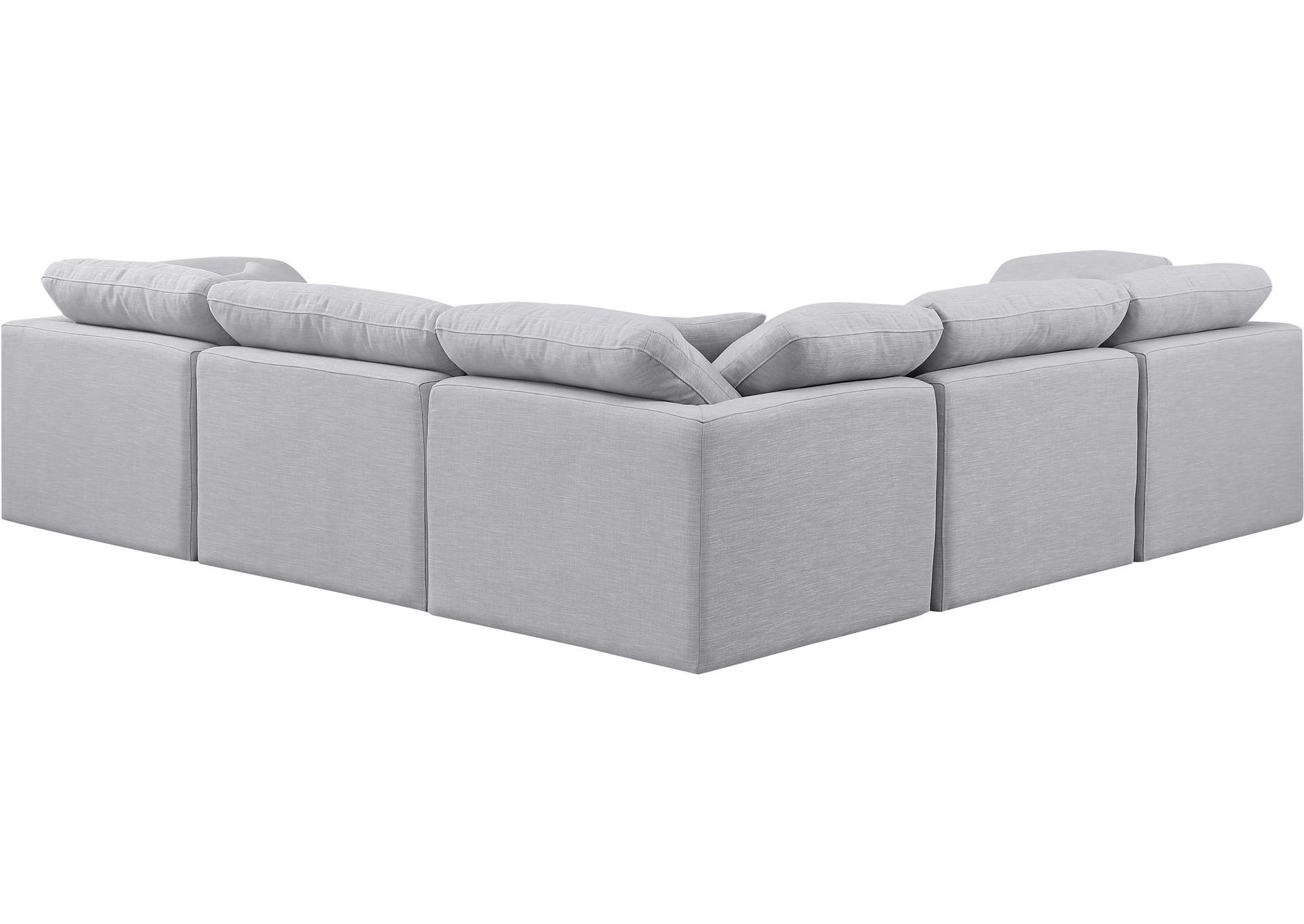 Indulge Grey Linen Textured Fabric Modular Sectional