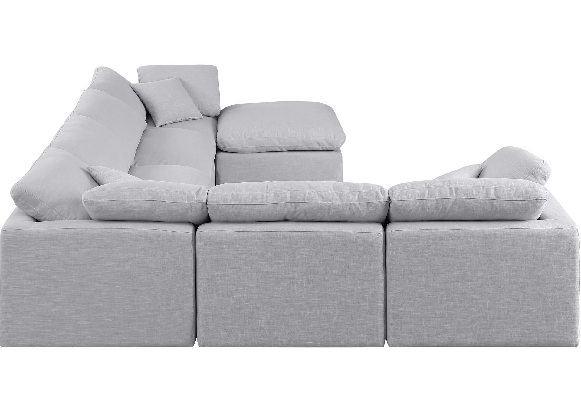 Indulge Grey Linen Textured Fabric Modular Sectional