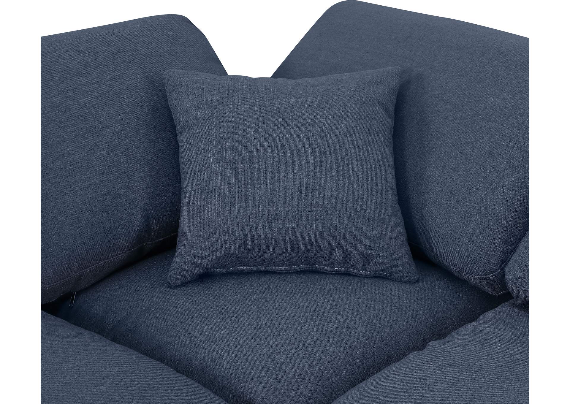 Indulge Navy Linen Textured Fabric Modular Sectional image 8