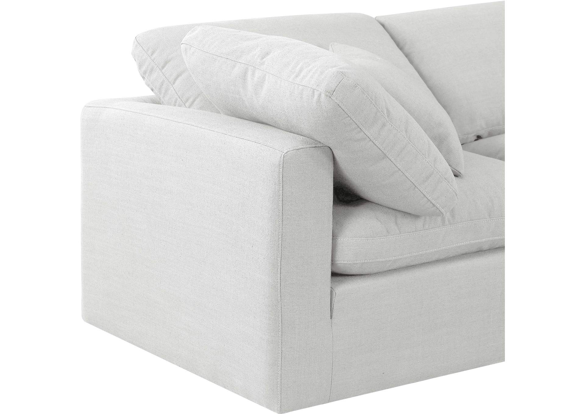 Indulge White Linen Textured Fabric Modular Sofa
