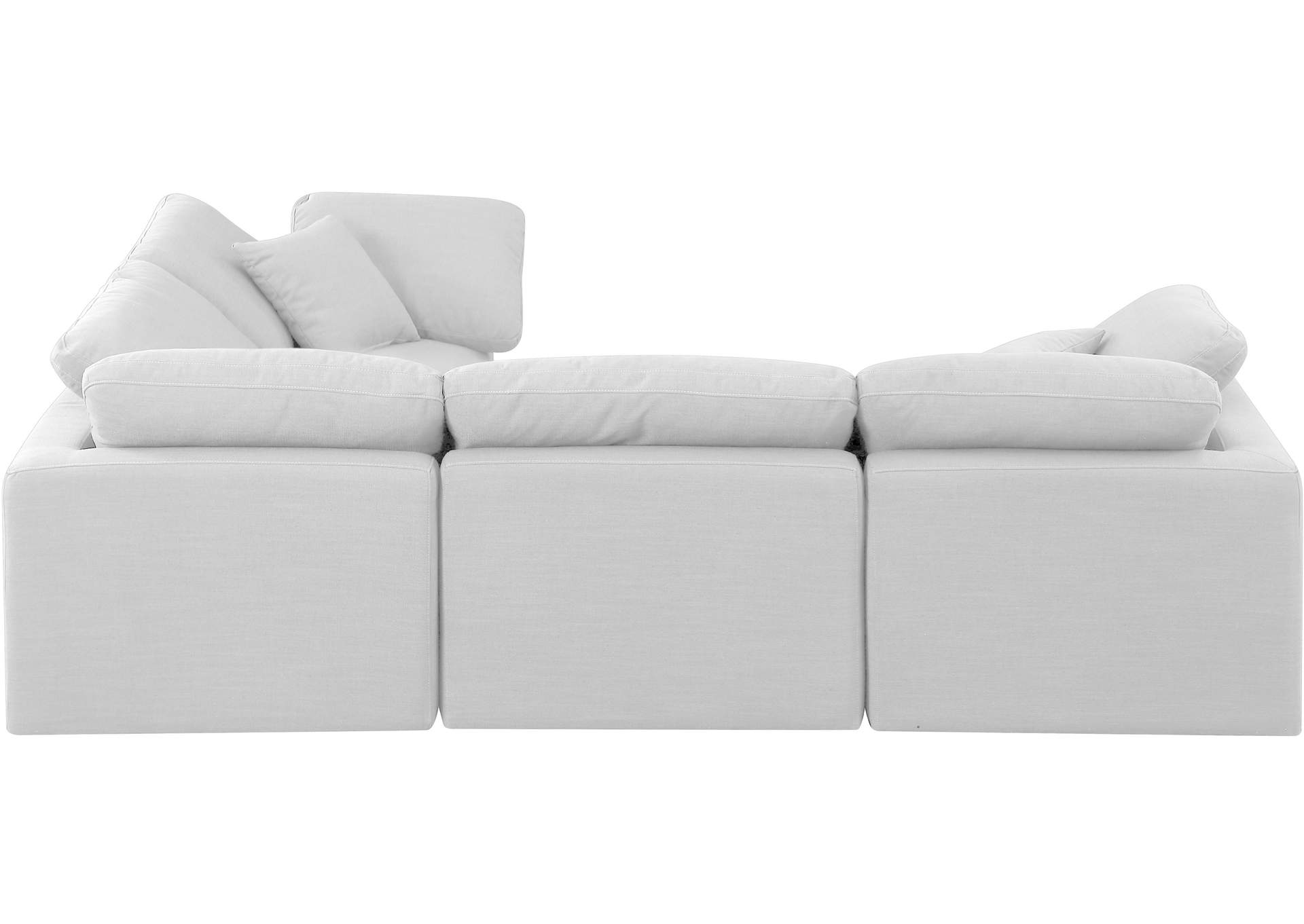 Indulge White Linen Textured Fabric Modular Sectional