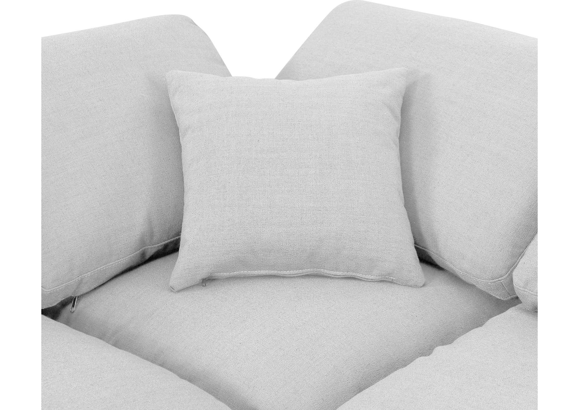 Indulge White Linen Textured Fabric Modular Sectional