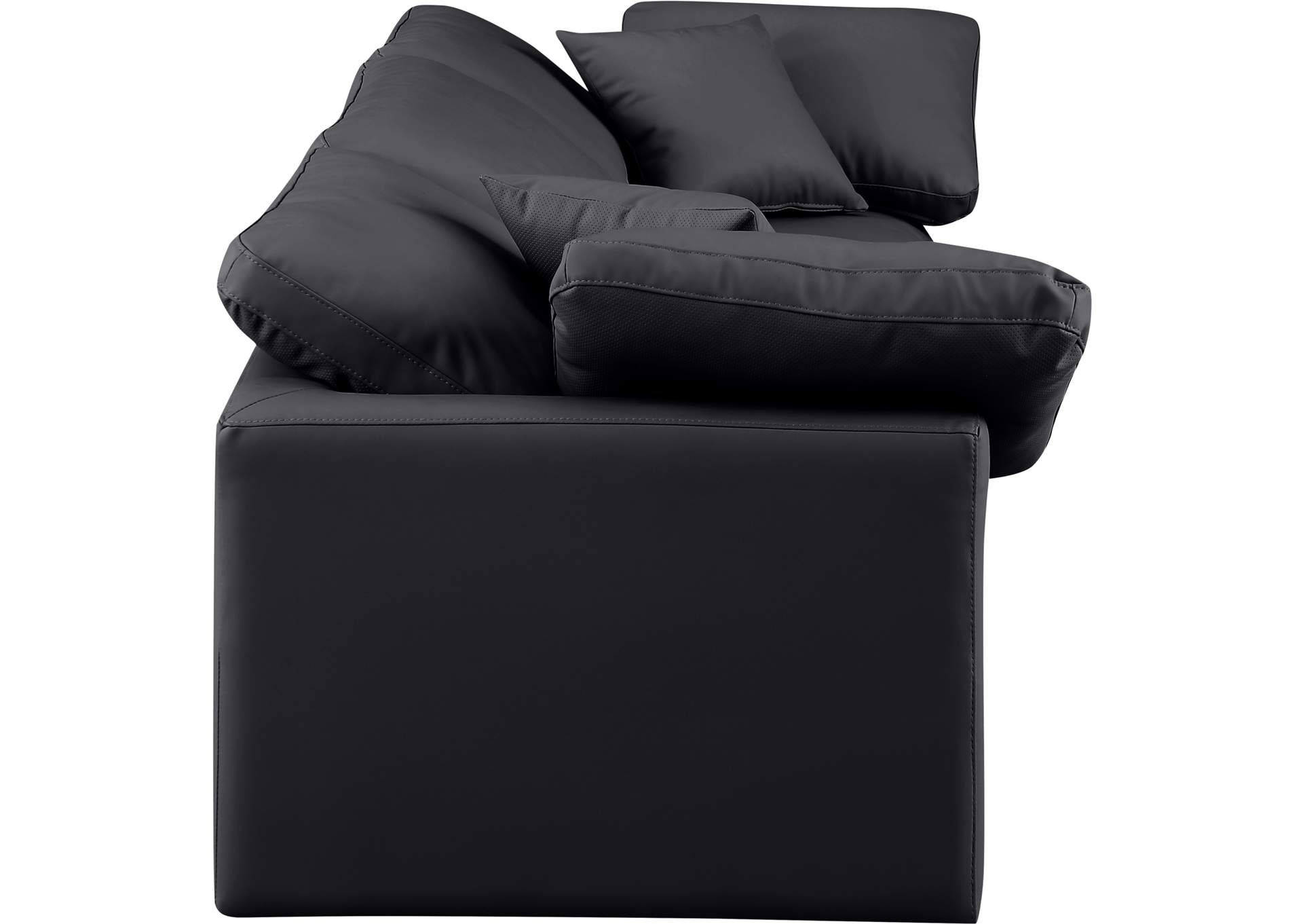 Indulge Black Faux Leather Modular Sofa
