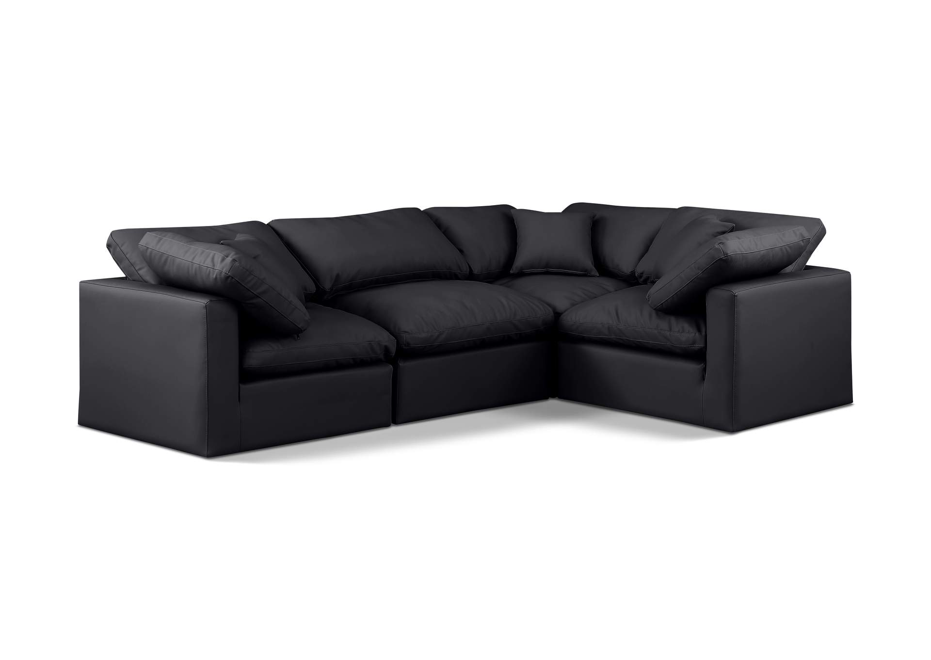 Indulge Black Vegan Leather Modular Sectional image 1