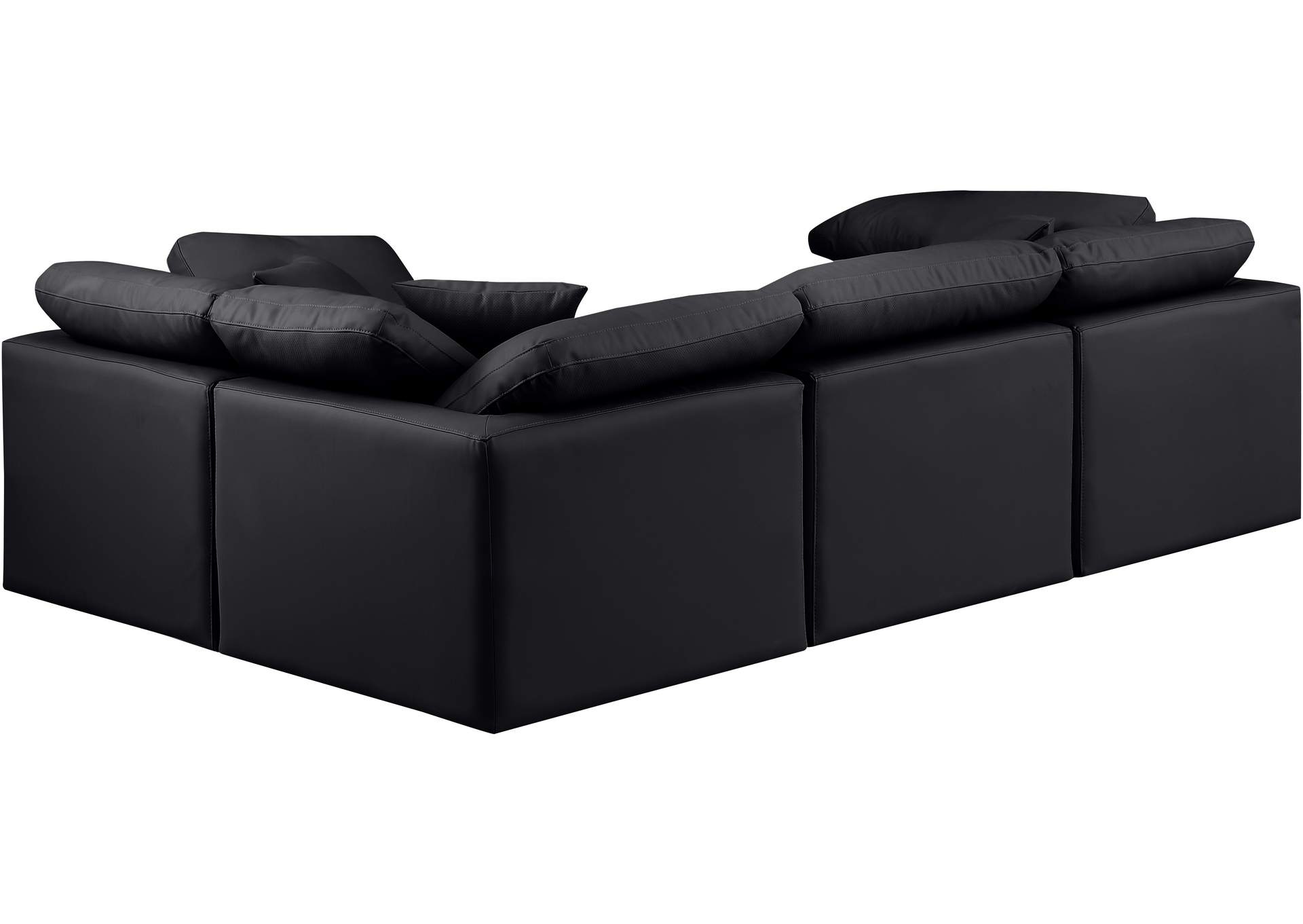 Indulge Black Vegan Leather Modular Sectional image 4