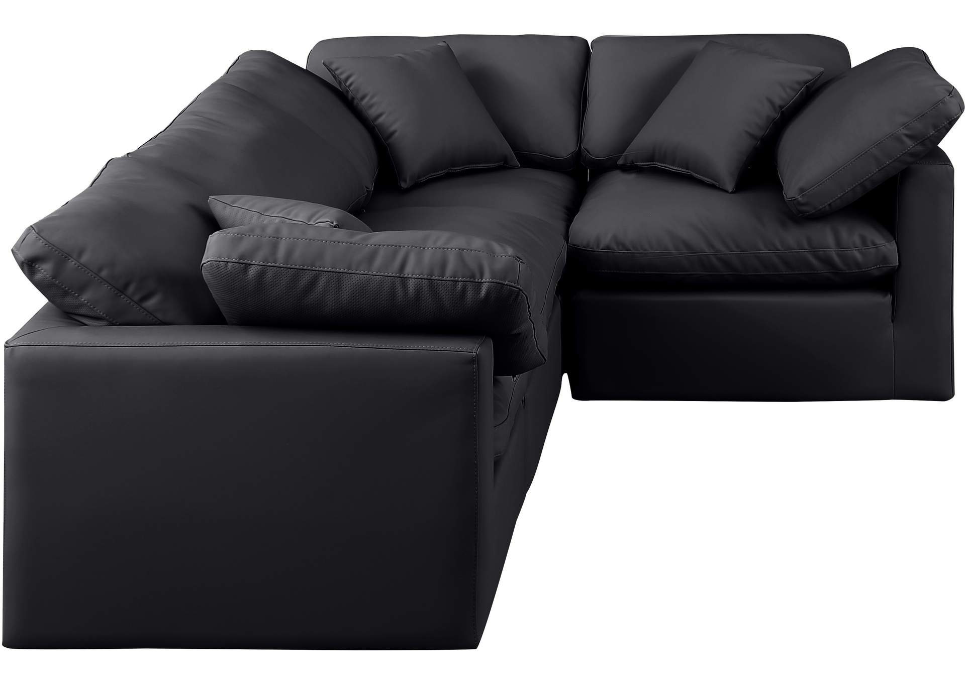 Indulge Black Vegan Leather Modular Sectional image 5