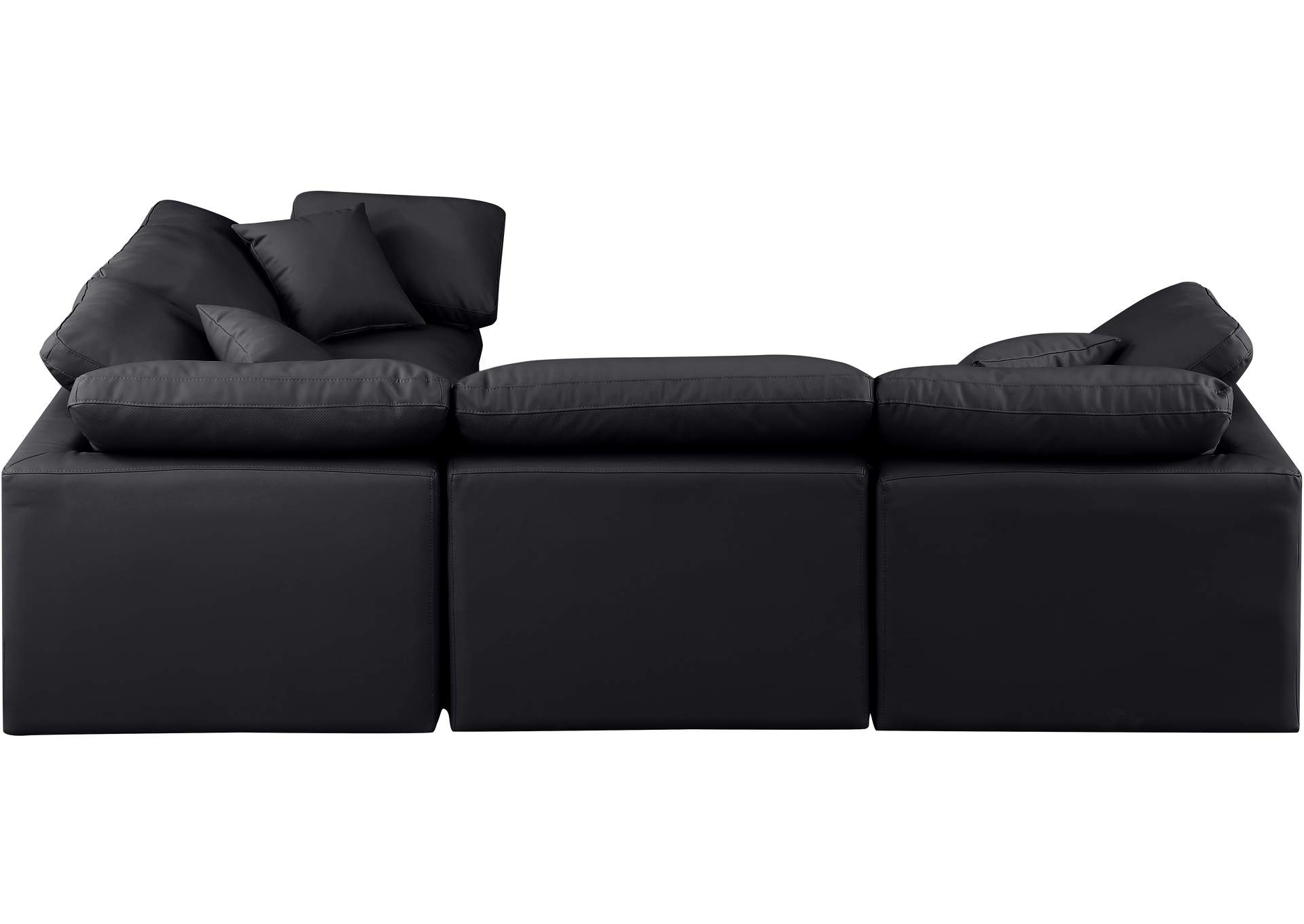 Indulge Black Vegan Leather Modular Sectional image 6