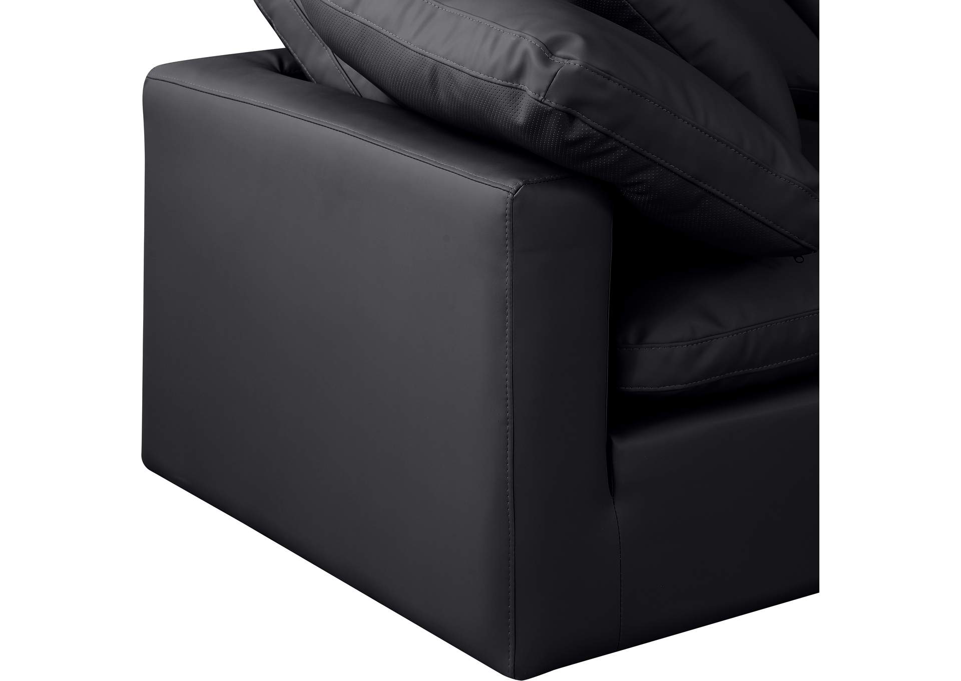 Indulge Black Vegan Leather Modular Sectional image 7