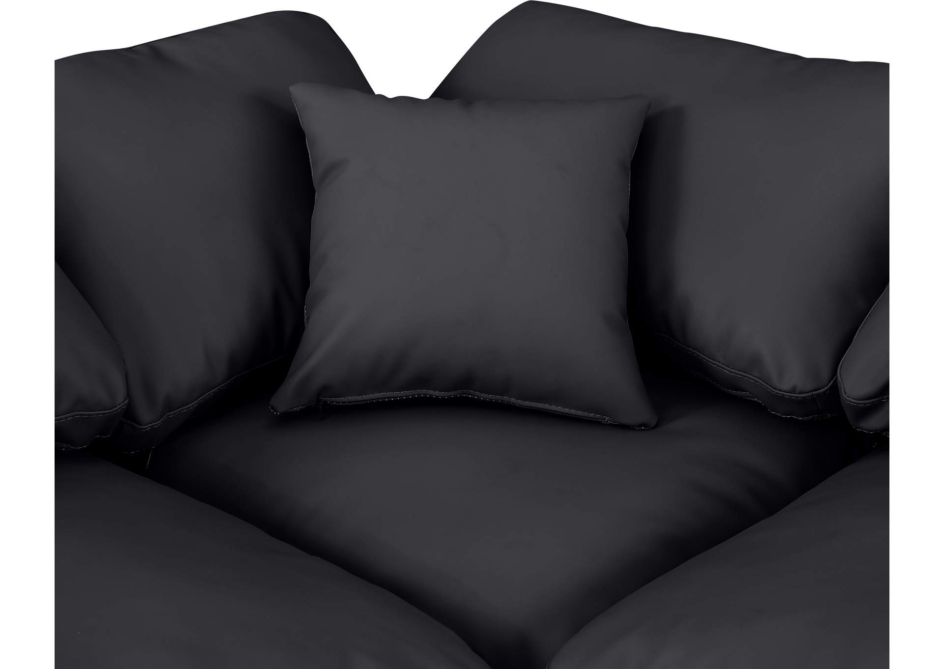 Indulge Black Vegan Leather Modular Sectional image 8