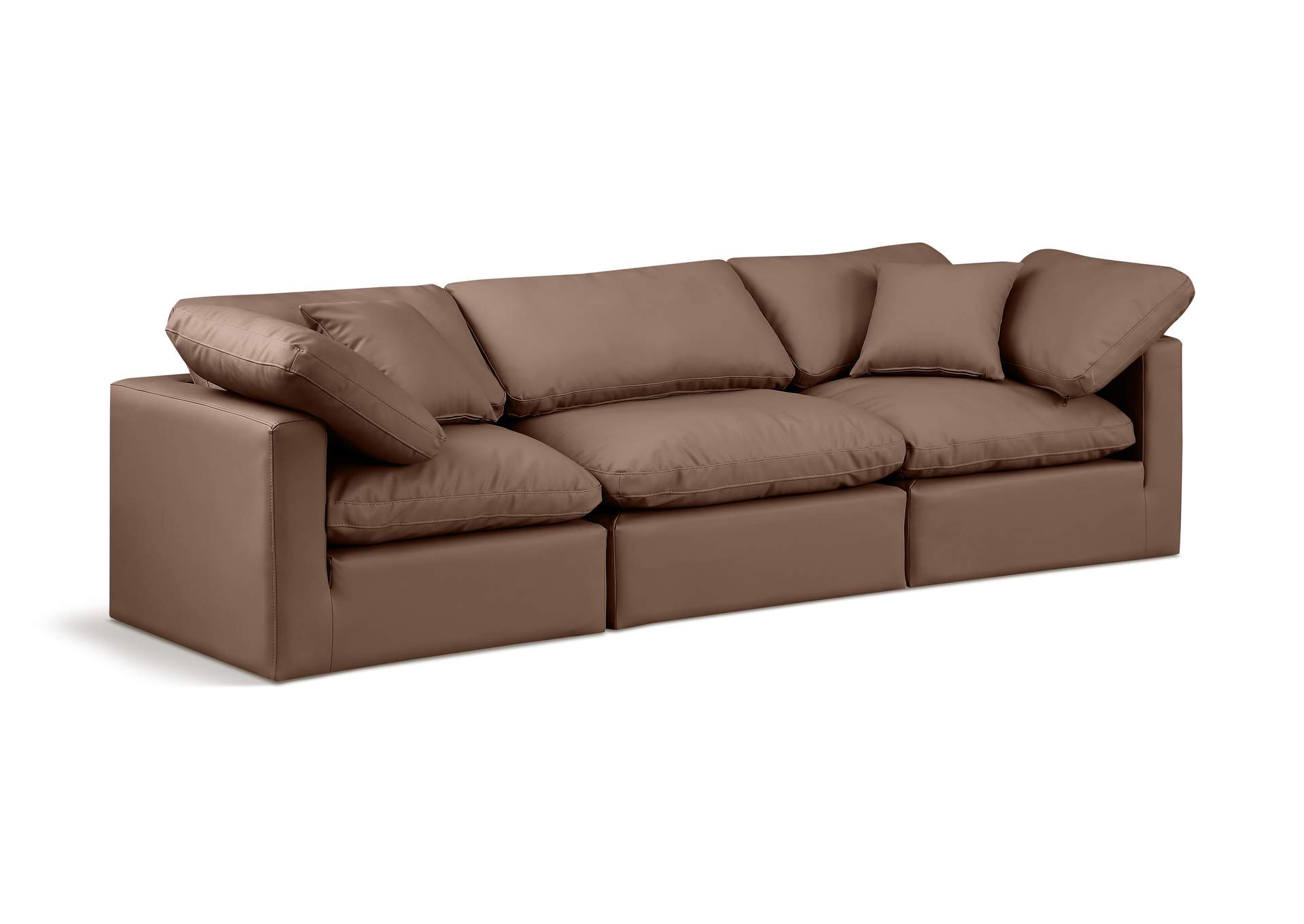 Indulge Brown Vegan Leather Modular Sofa