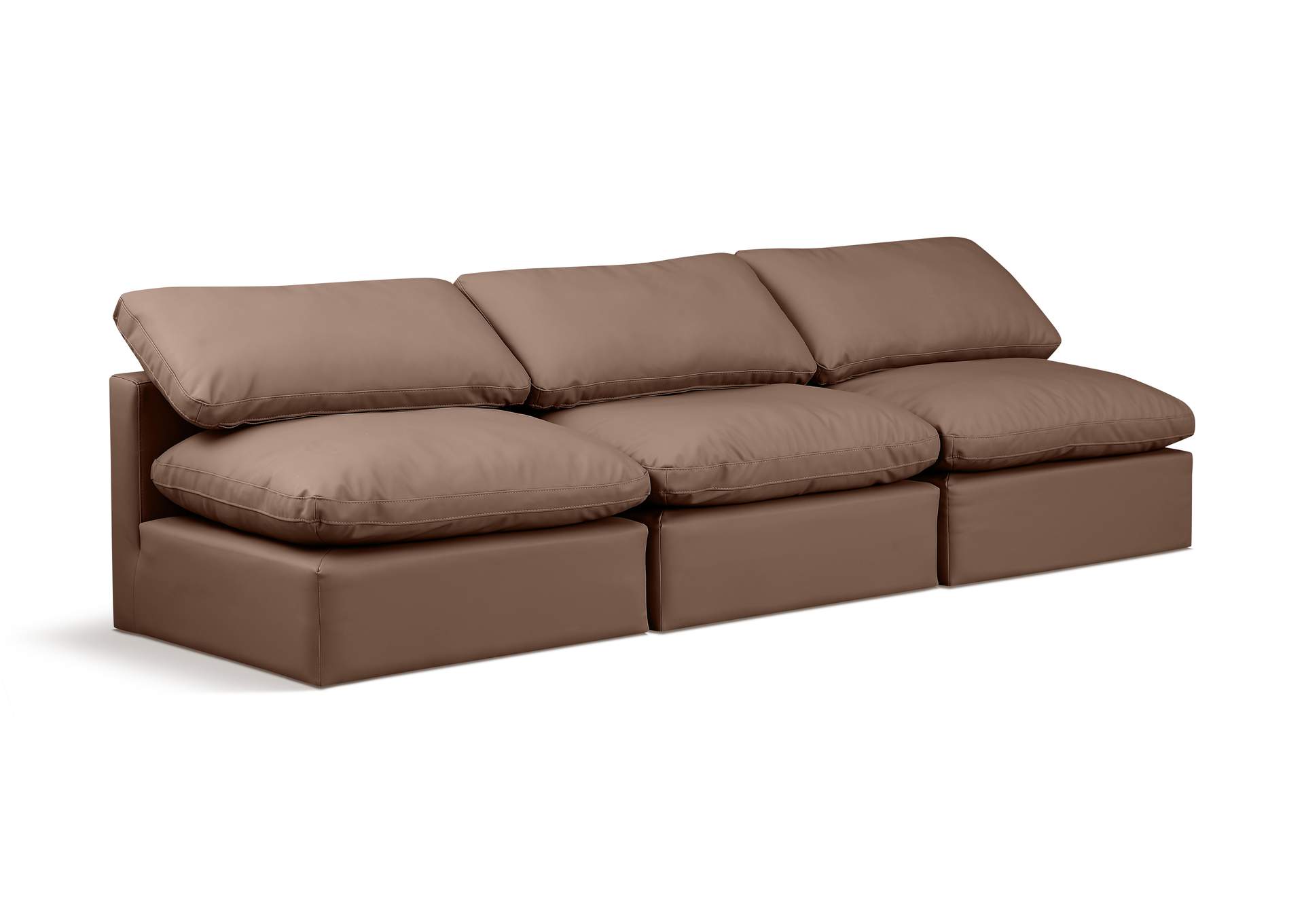 Indulge Brown Vegan Leather Modular Sofa