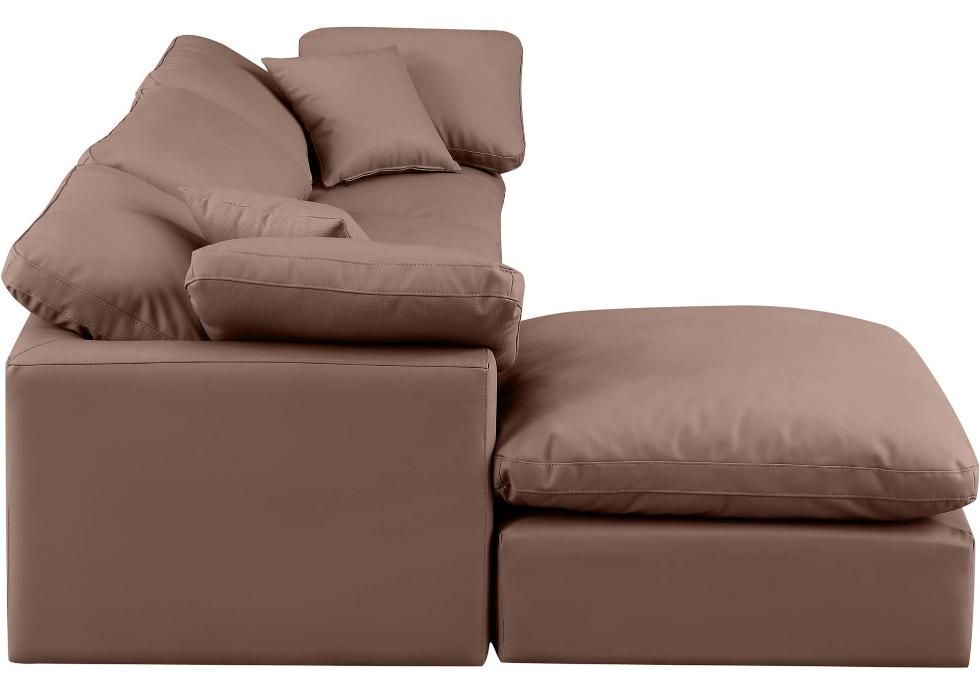 Indulge Brown Vegan Leather Modular Sectional