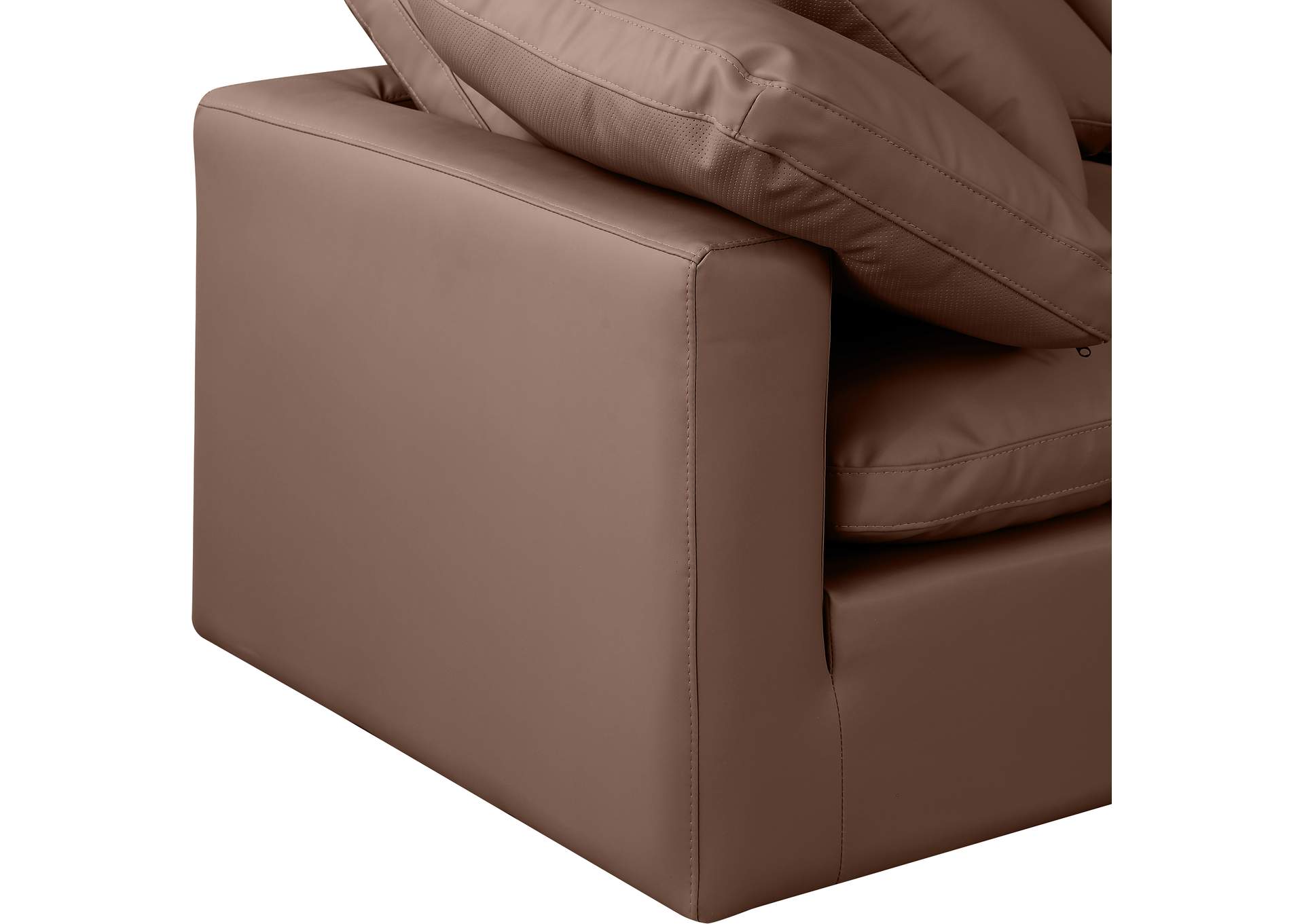Indulge Brown Vegan Leather Modular Sectional