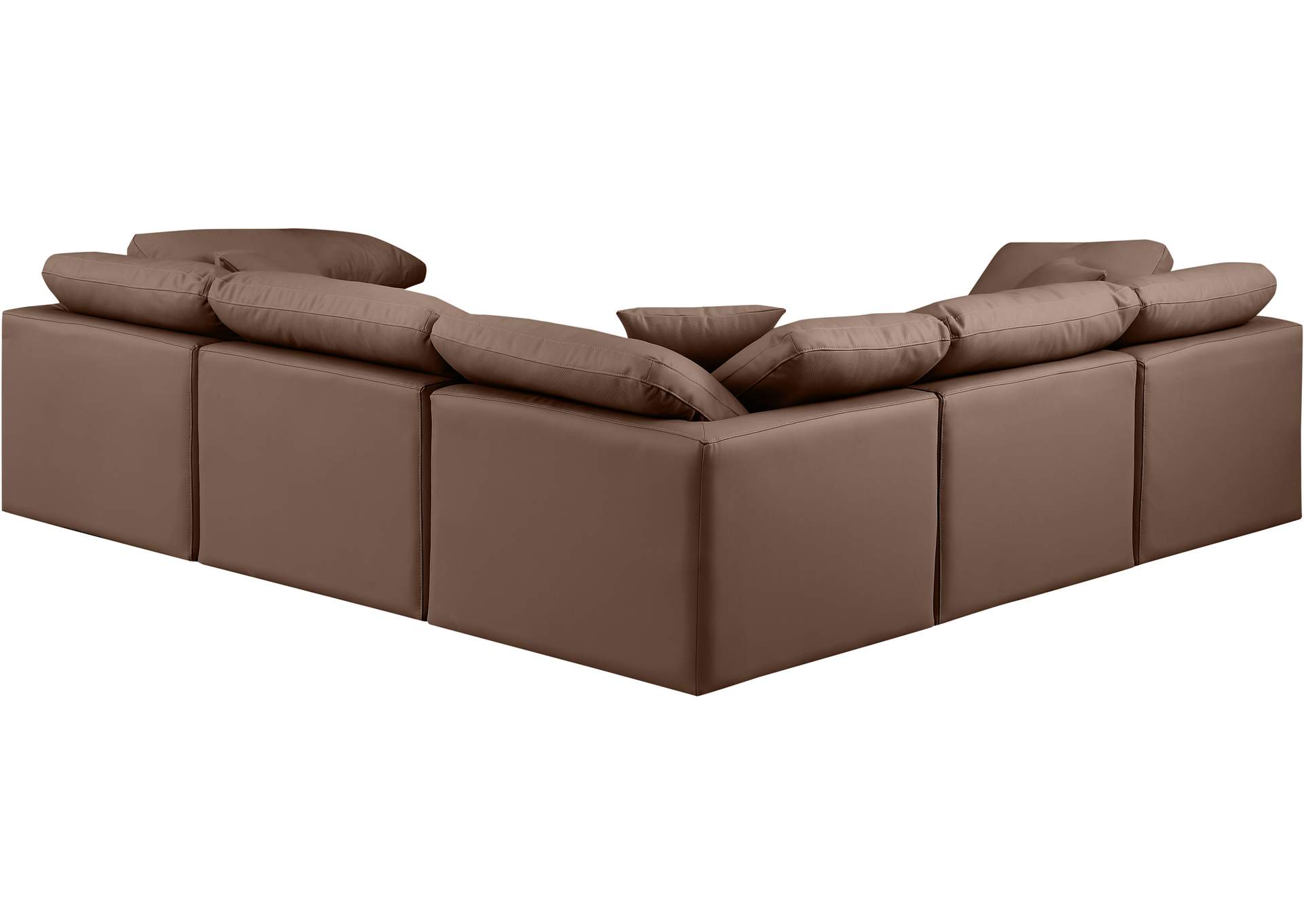 Indulge Brown Vegan Leather Modular Sectional